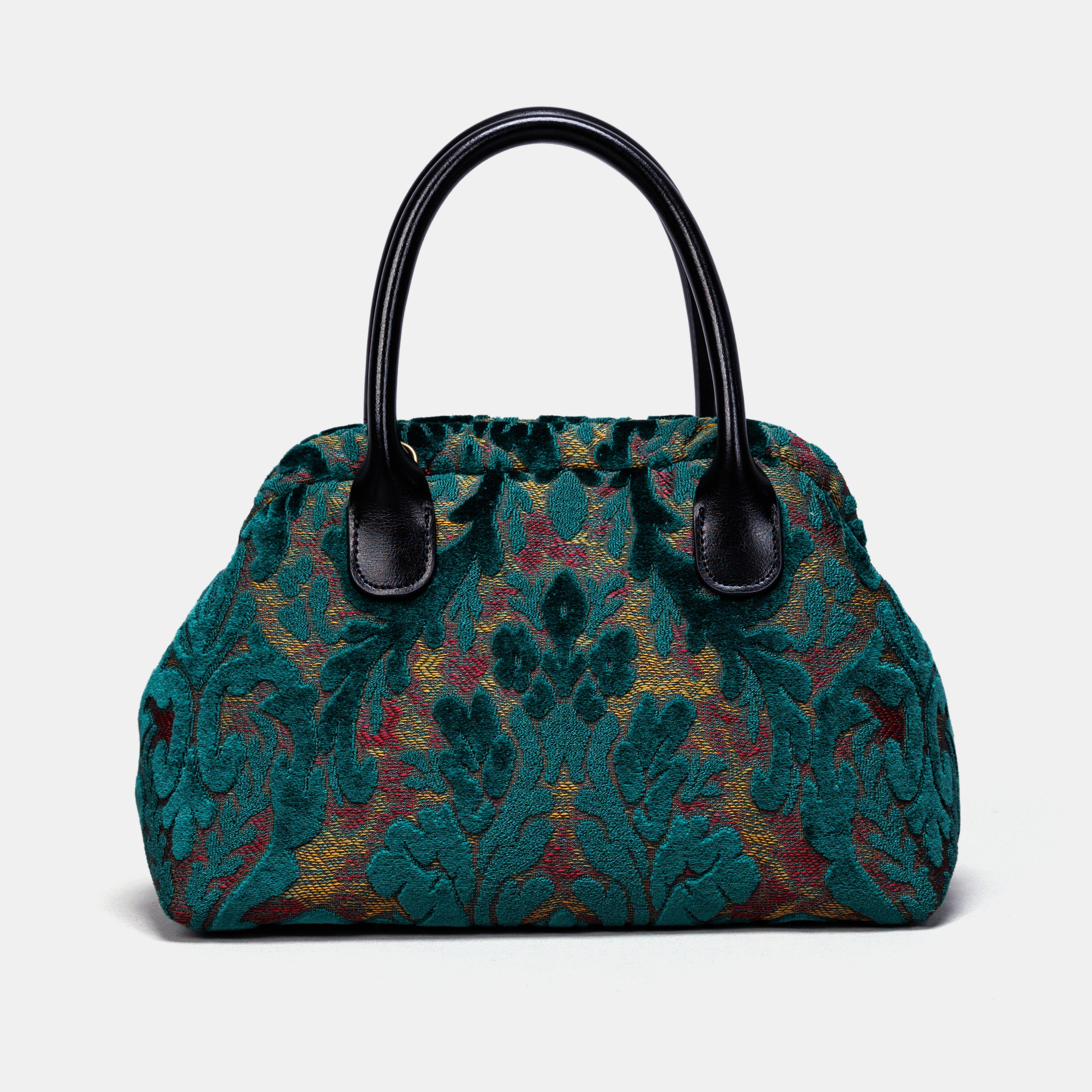 Burnout Velvet Jade Green Carpet Satchel carpet bag MCW Handmade