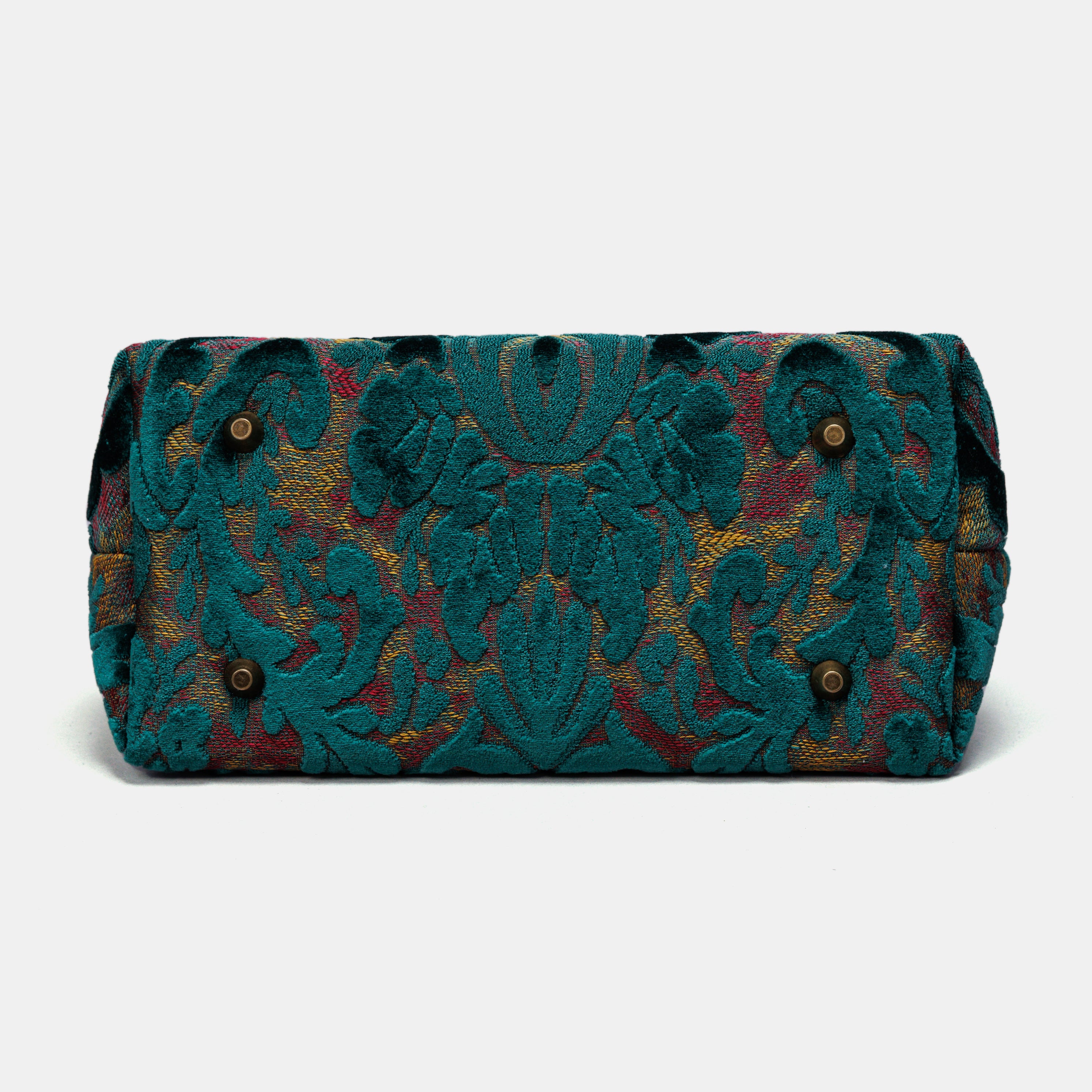 Burnout Velvet Jade Green Carpet Satchel carpet bag MCW Handmade-5
