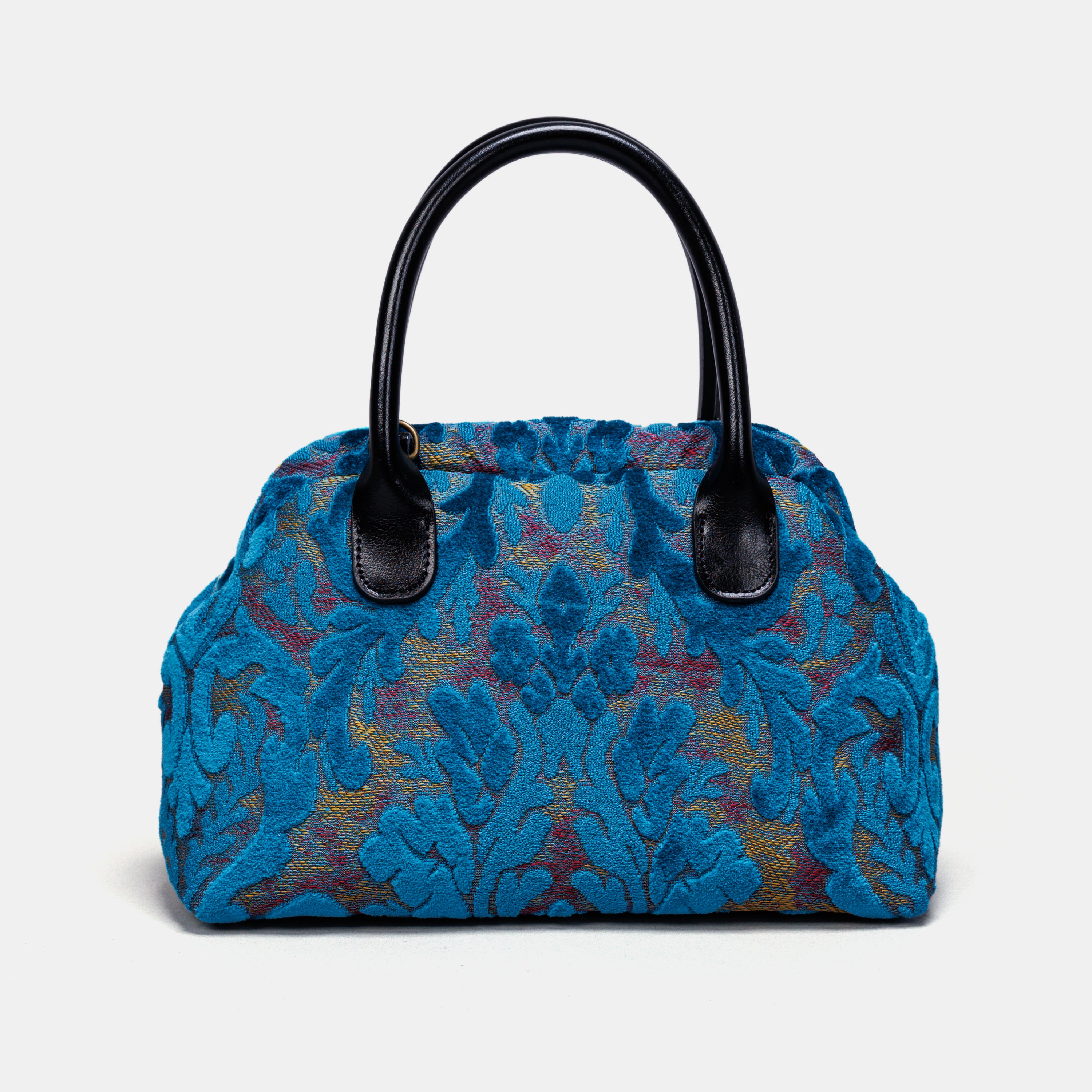 Burnout Velvet Aqua Blue Carpet Satchel carpet bag MCW Handmade