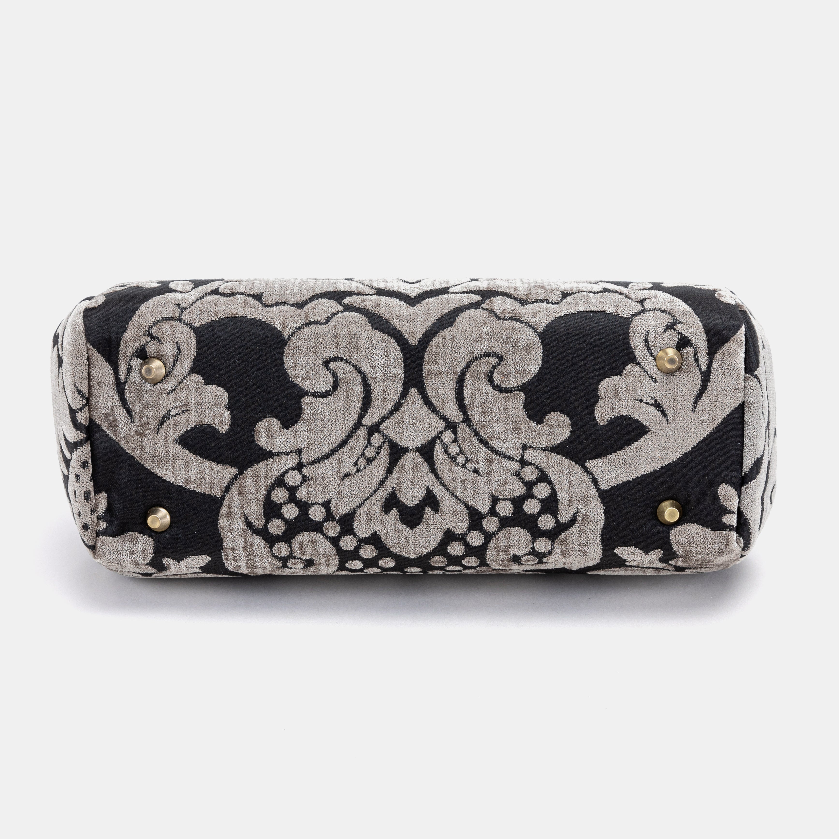 Luxury Damask Ivory Top Handle Purse Carpetbag of America MCW Handmade bottom