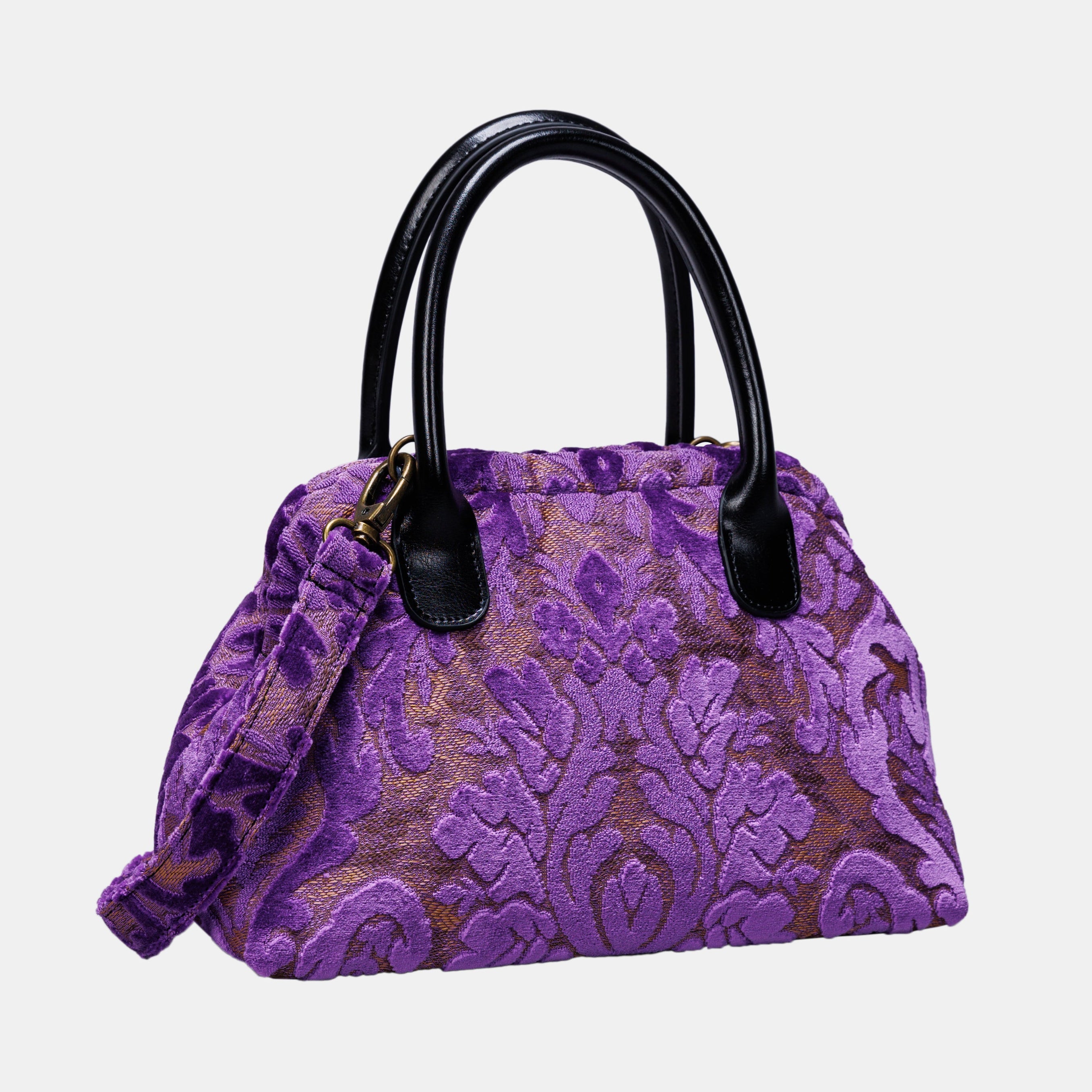 Burnout Velvet Purple Carpet Satchel carpet bag MCW Handmade-2