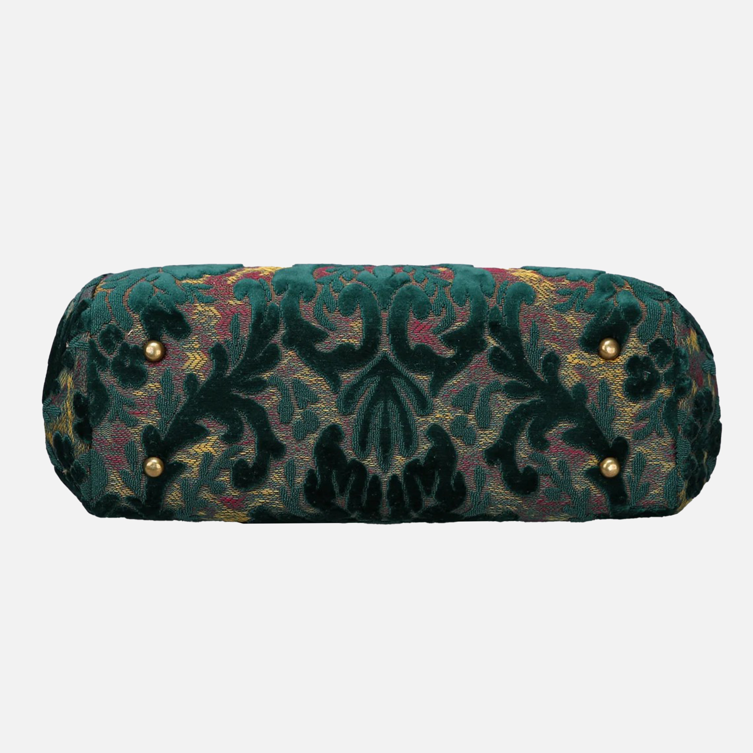 Burnout Velvet Jade Green Top Handle Purse carpet bag MCW Handmade-4