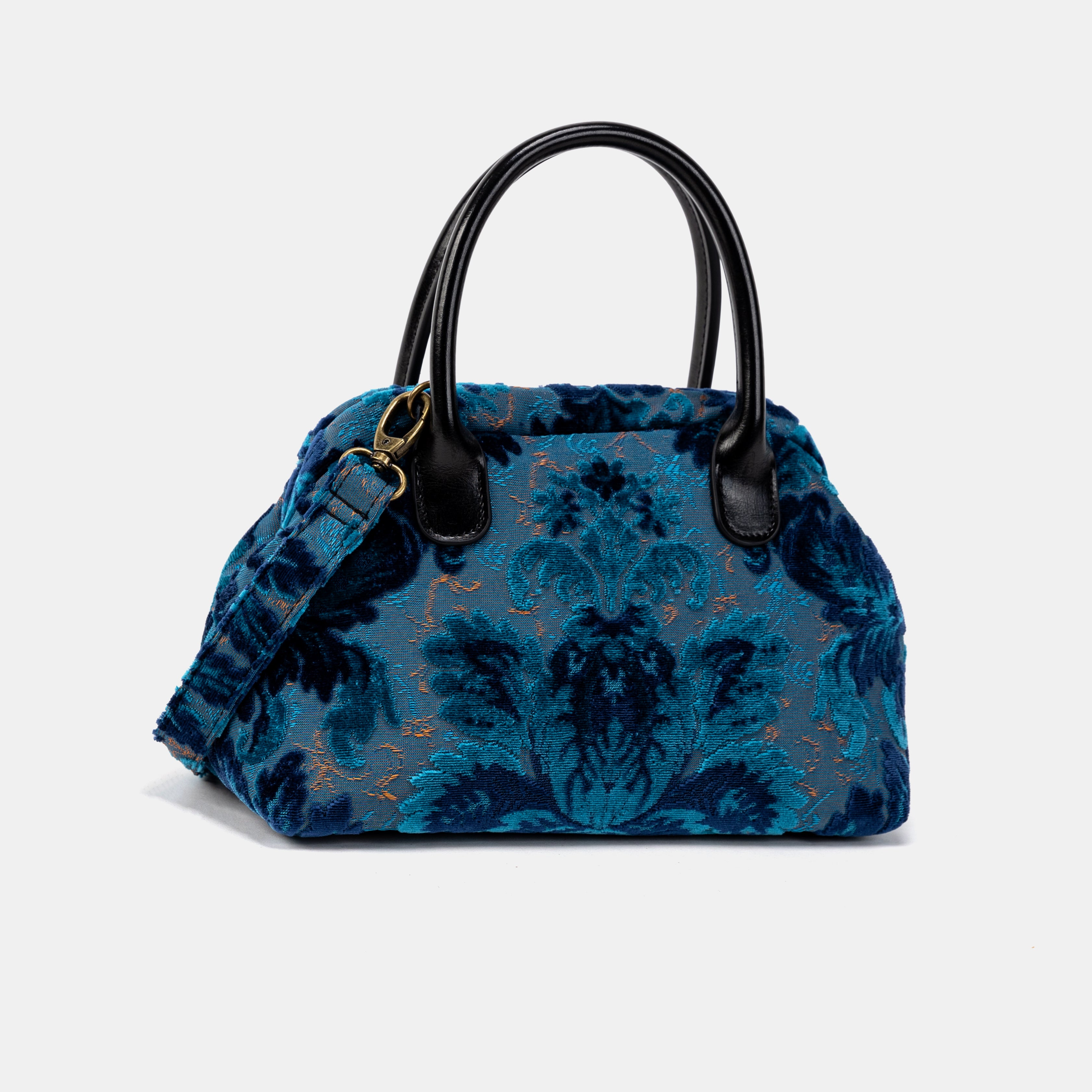 Burnout Velvet Revival Aqua Carpet Satchel little side