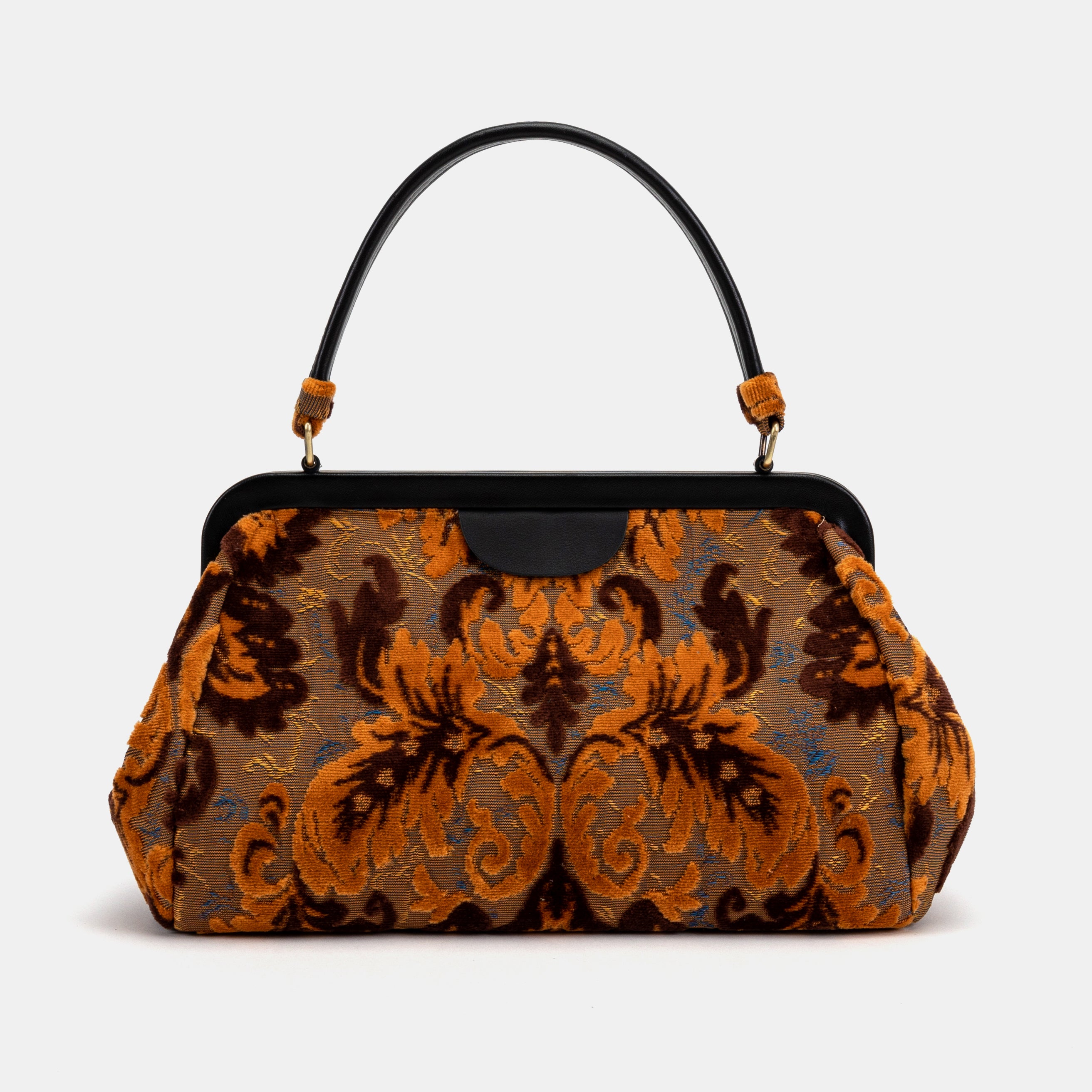 Burnout Velvet Revival Sienna Top Handle Purse carpet bag MCW Handmade-3