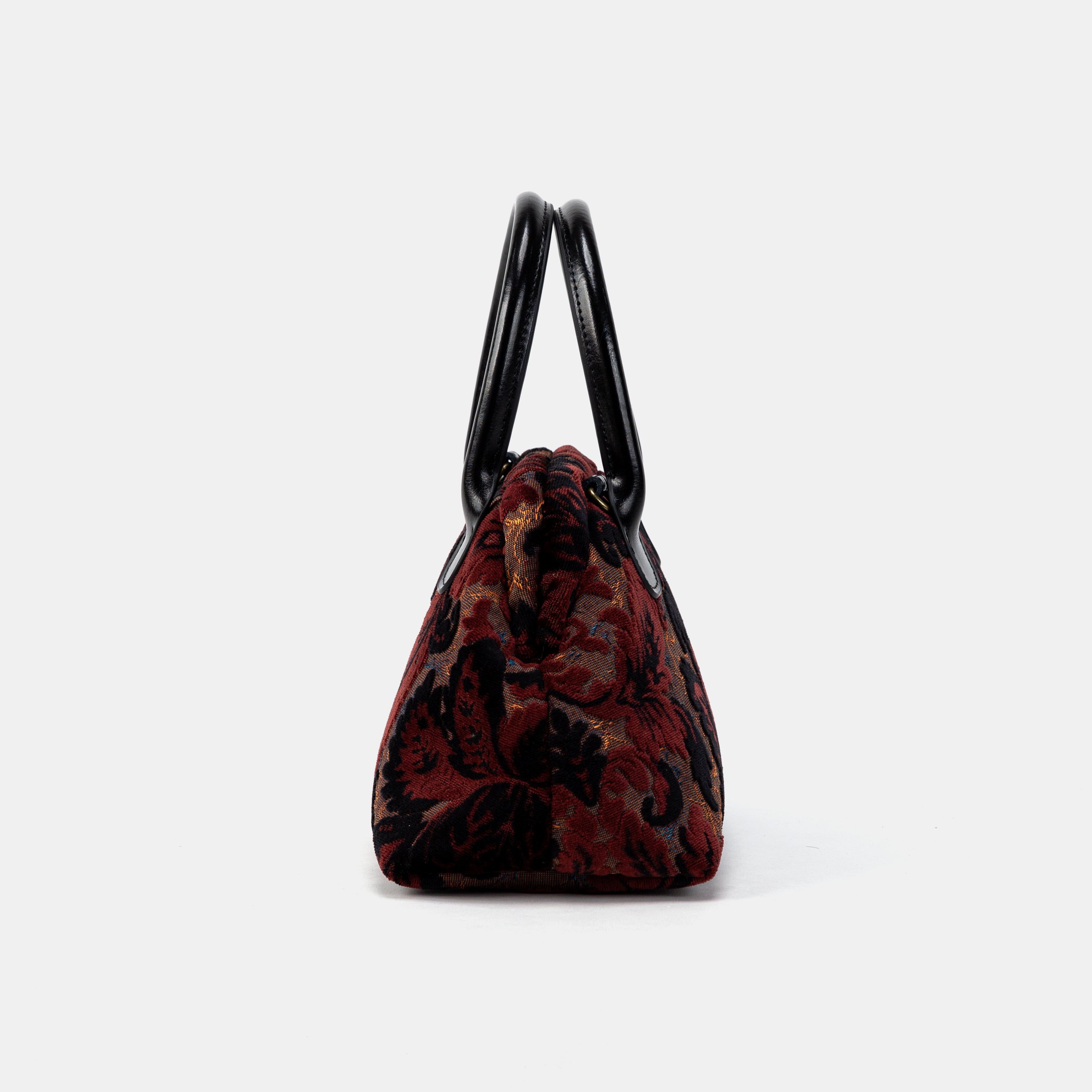 Burnout Velvet Revival Sephia Carpet Satchel SIDE