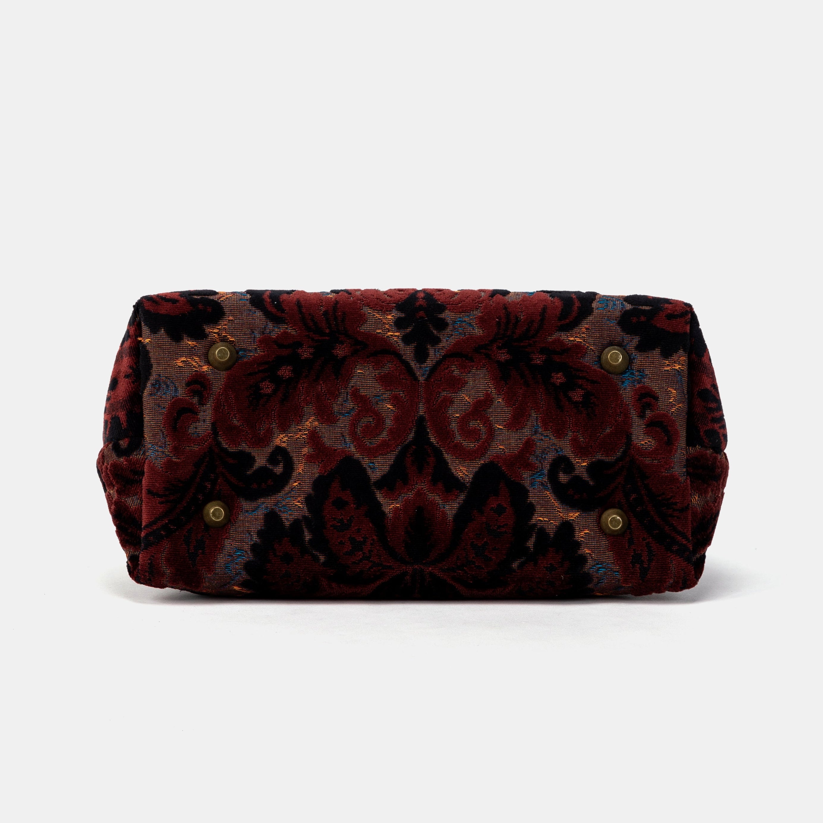 Burnout Velvet Revival Sephia Carpet Satchel Carpetbag of America bottom