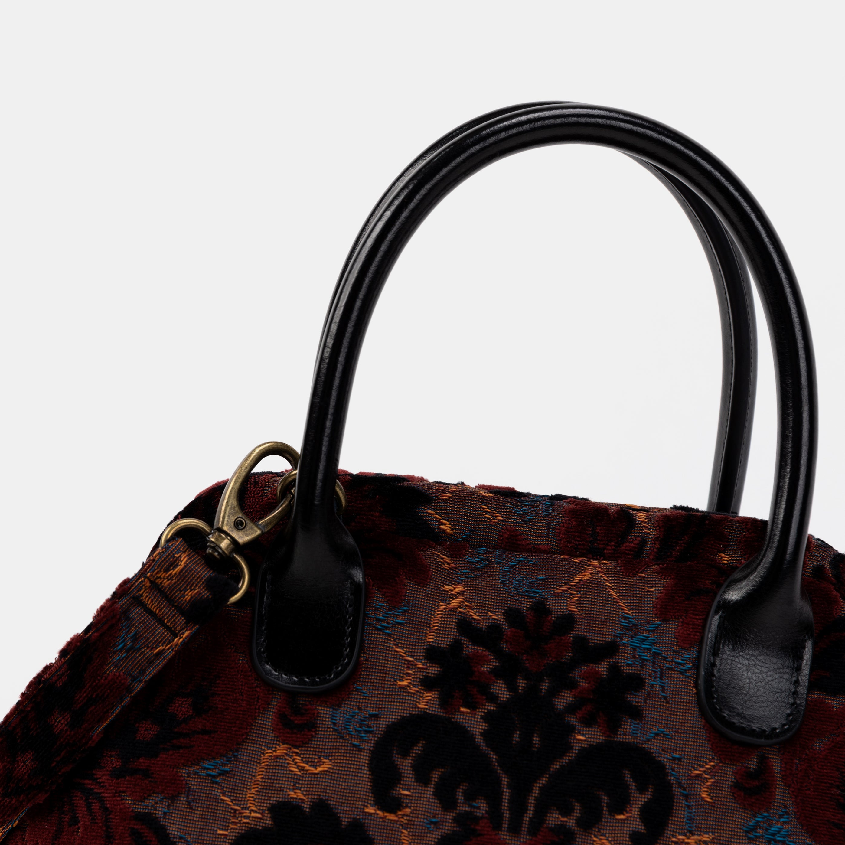 Burnout Velvet Revival Sephia Carpet Satchel DETAIL