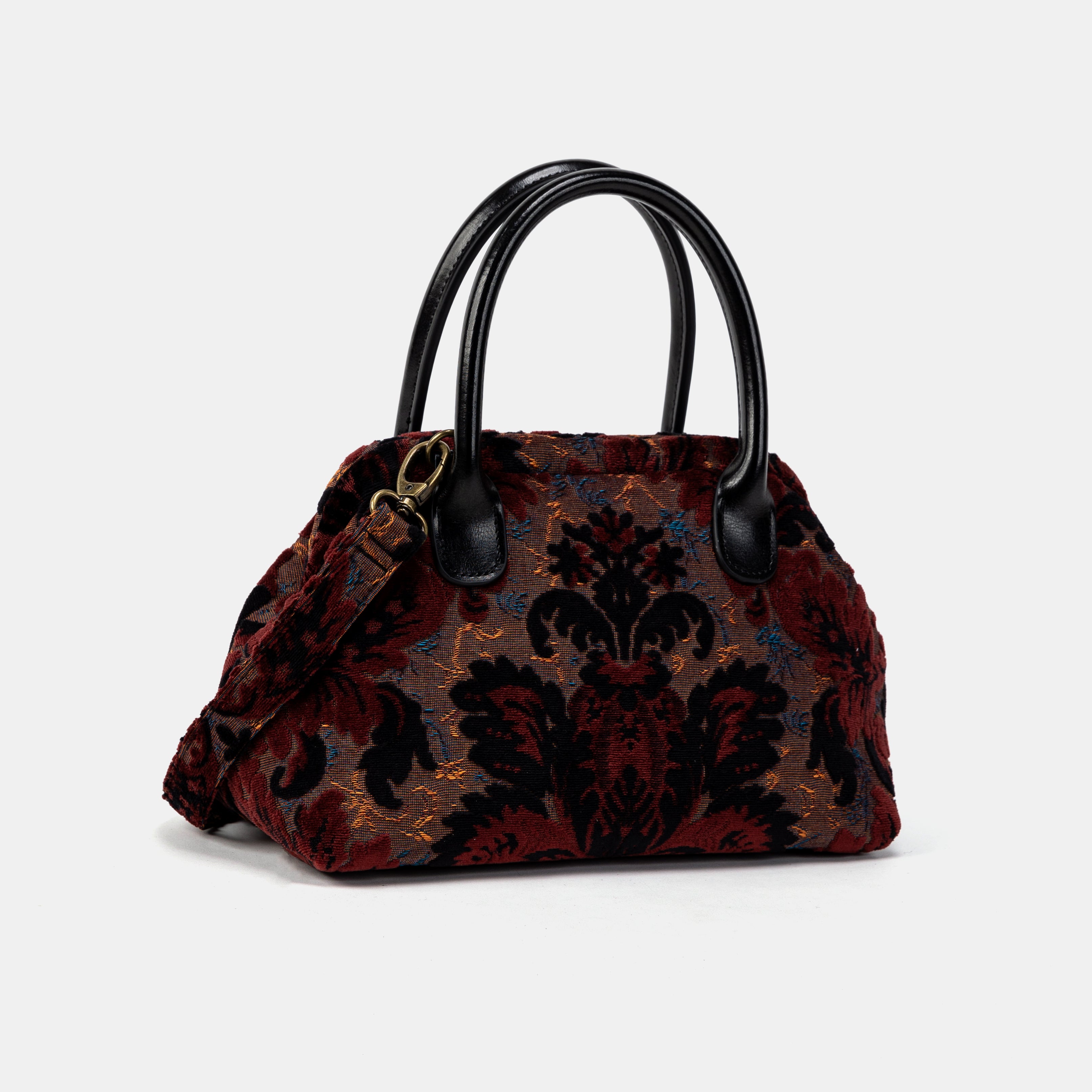 Burnout Velvet Revival Sephia Carpet Satchel LITTLE SIDE
