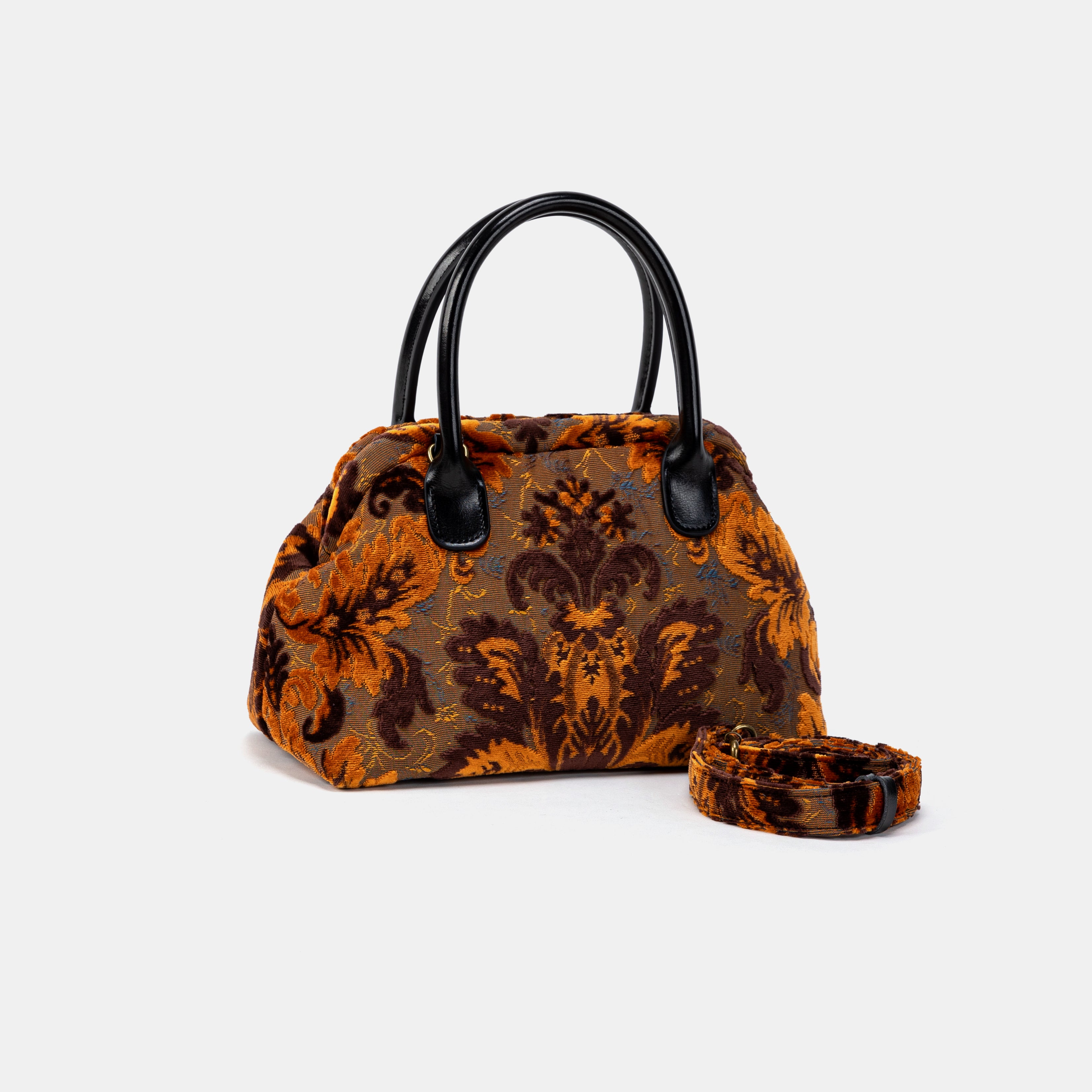 Burnout Velvet Revival Sienna Carpet Satchel WITH BELT