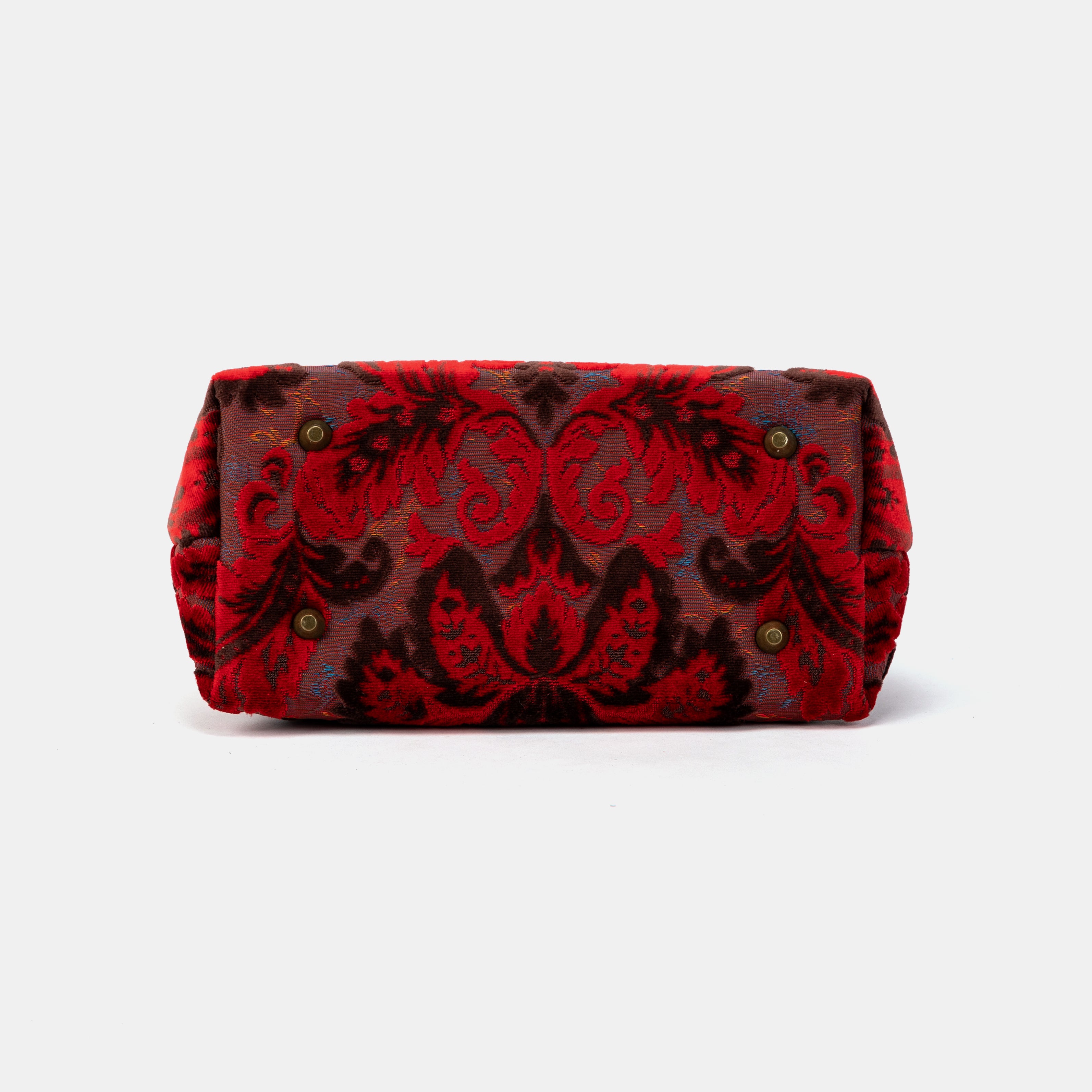 Burnout Velvet Revival Scarlet Carpet Satchel bottom
