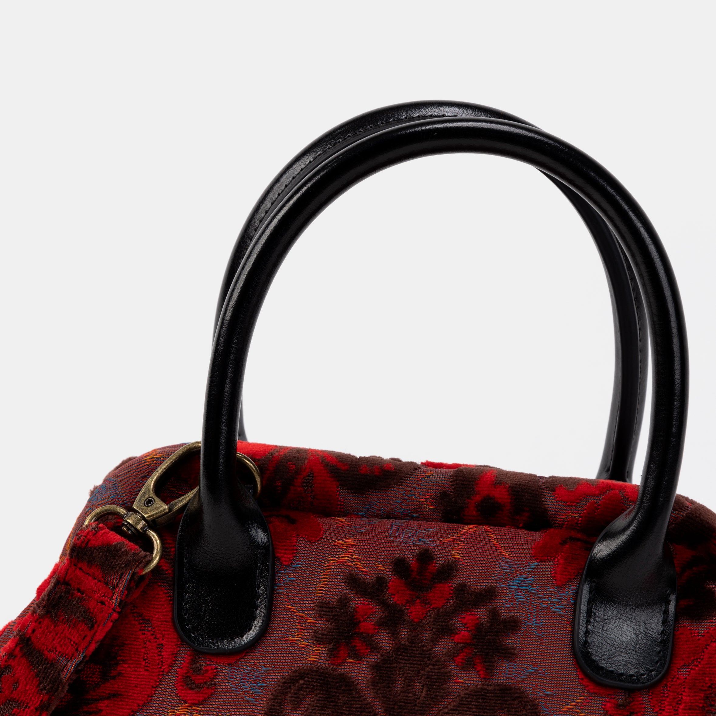 Burnout Velvet Revival Scarlet Carpet Satchel detail