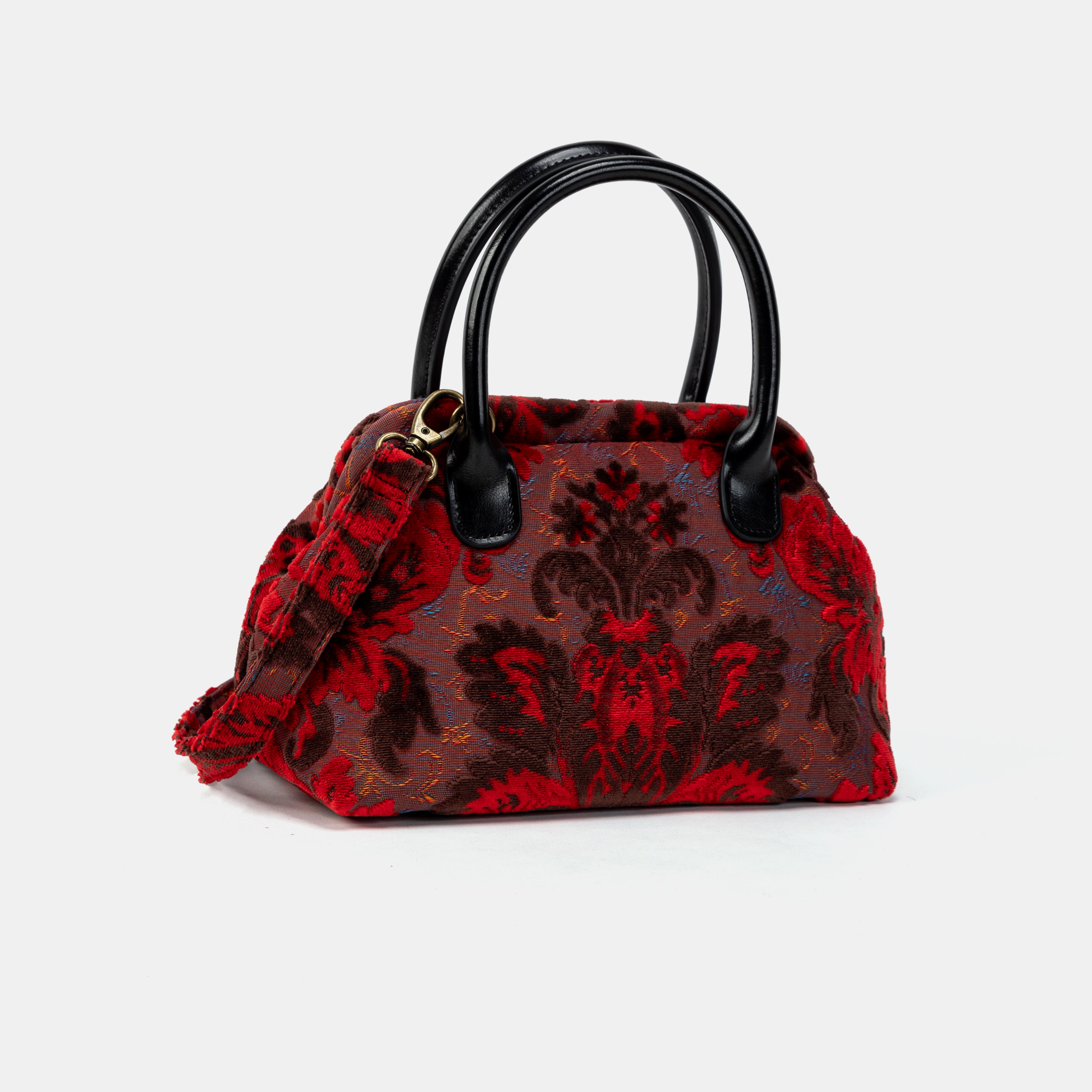 Burnout Velvet Revival Scarlet Carpet Satchel front