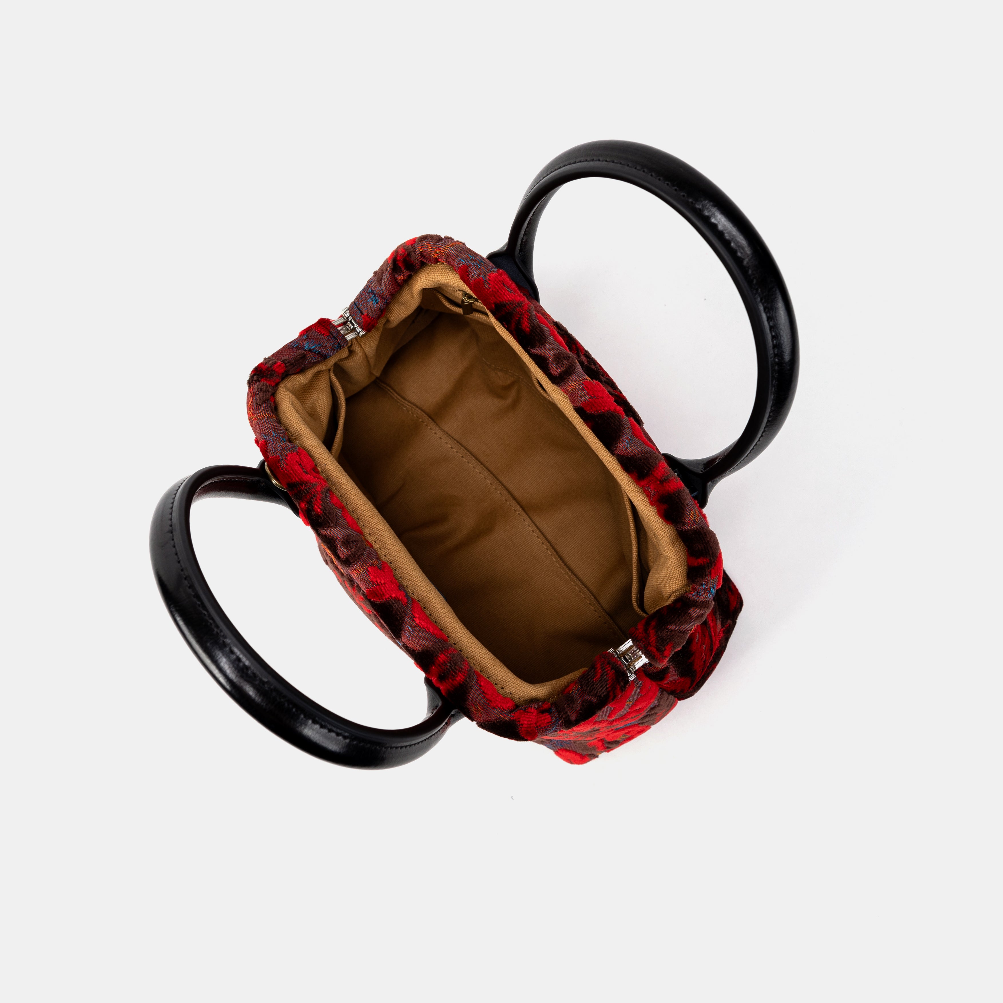 Burnout Velvet Revival Scarlet Carpet Satchel inside