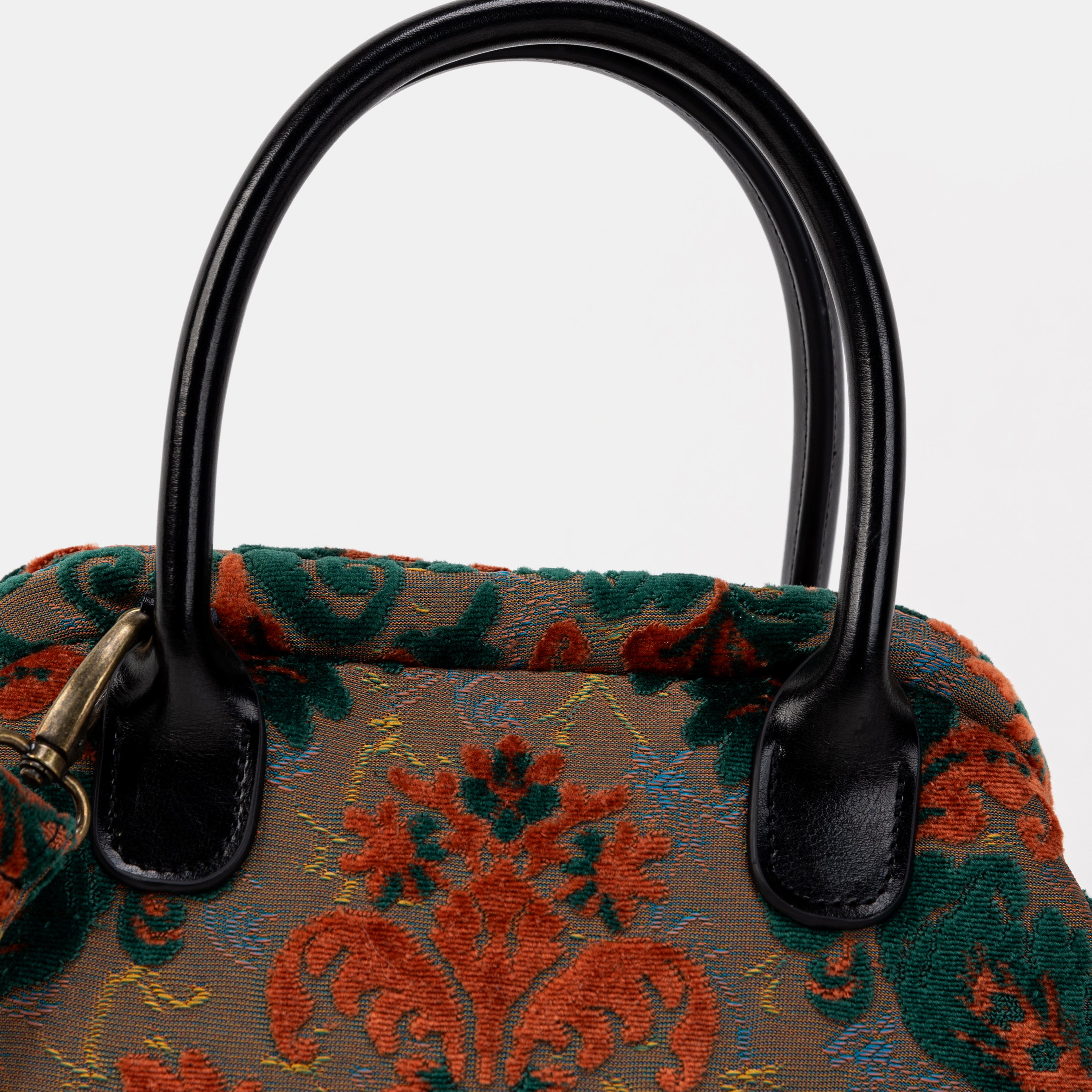 Burnout Velvet Revival Jade Carpet Satchel detail