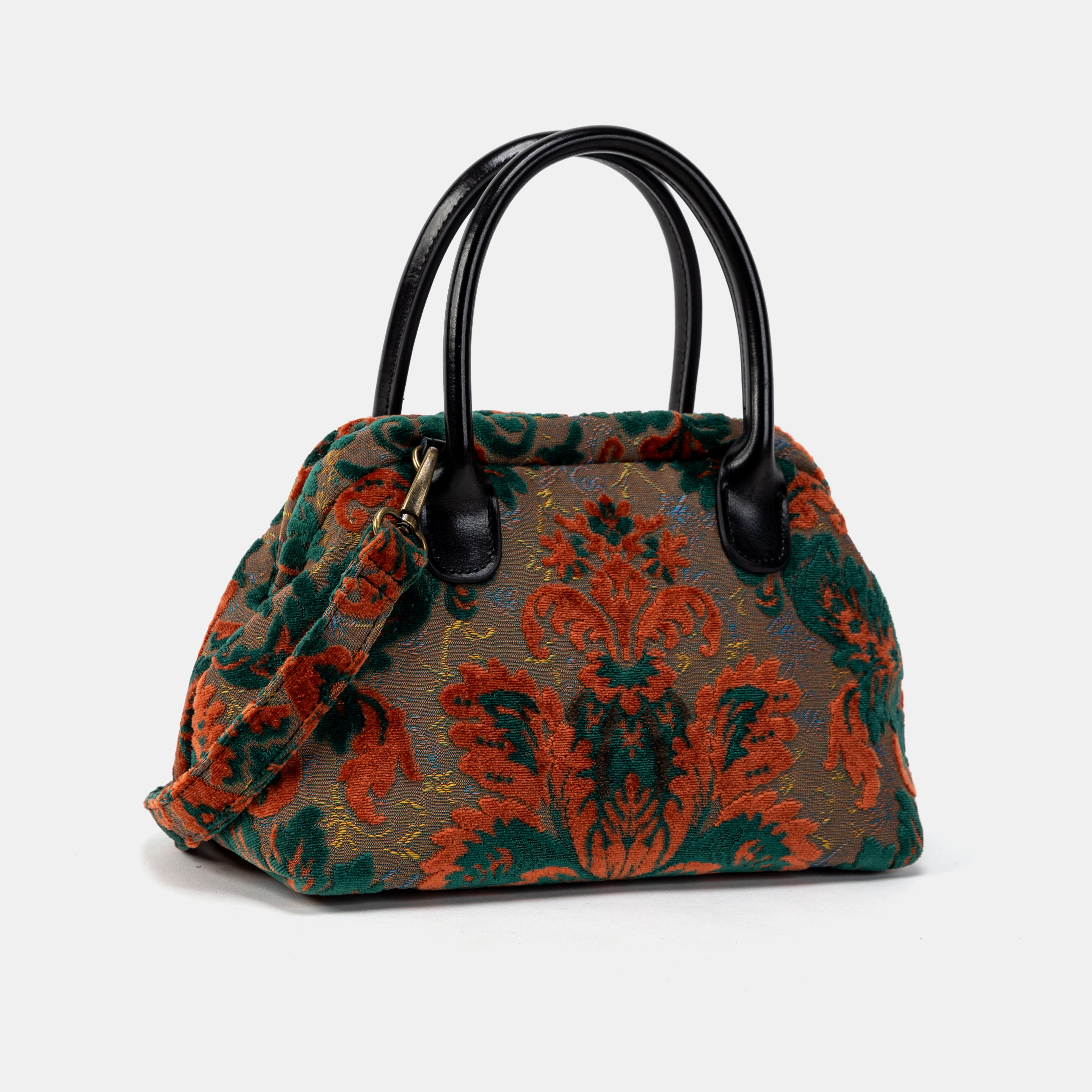 Burnout Velvet Revival Jade Carpet Satchel front