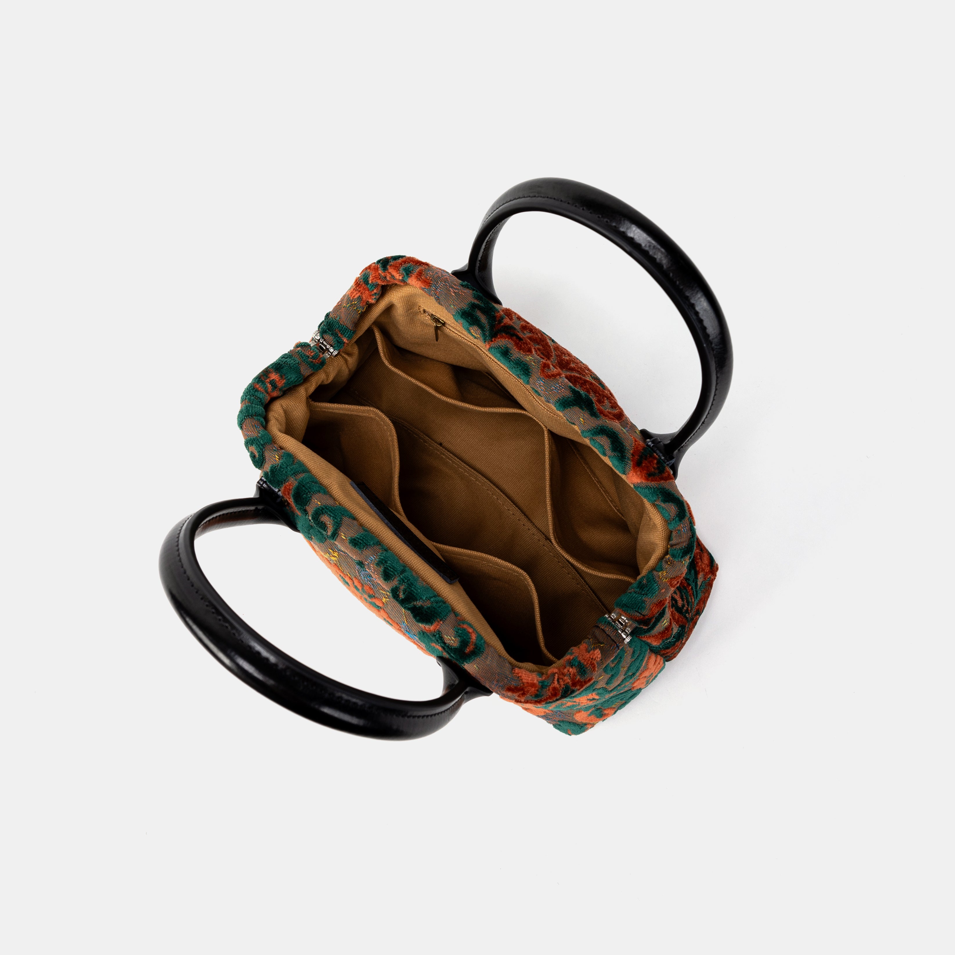 Burnout Velvet Revival Jade Carpet Satchel inside