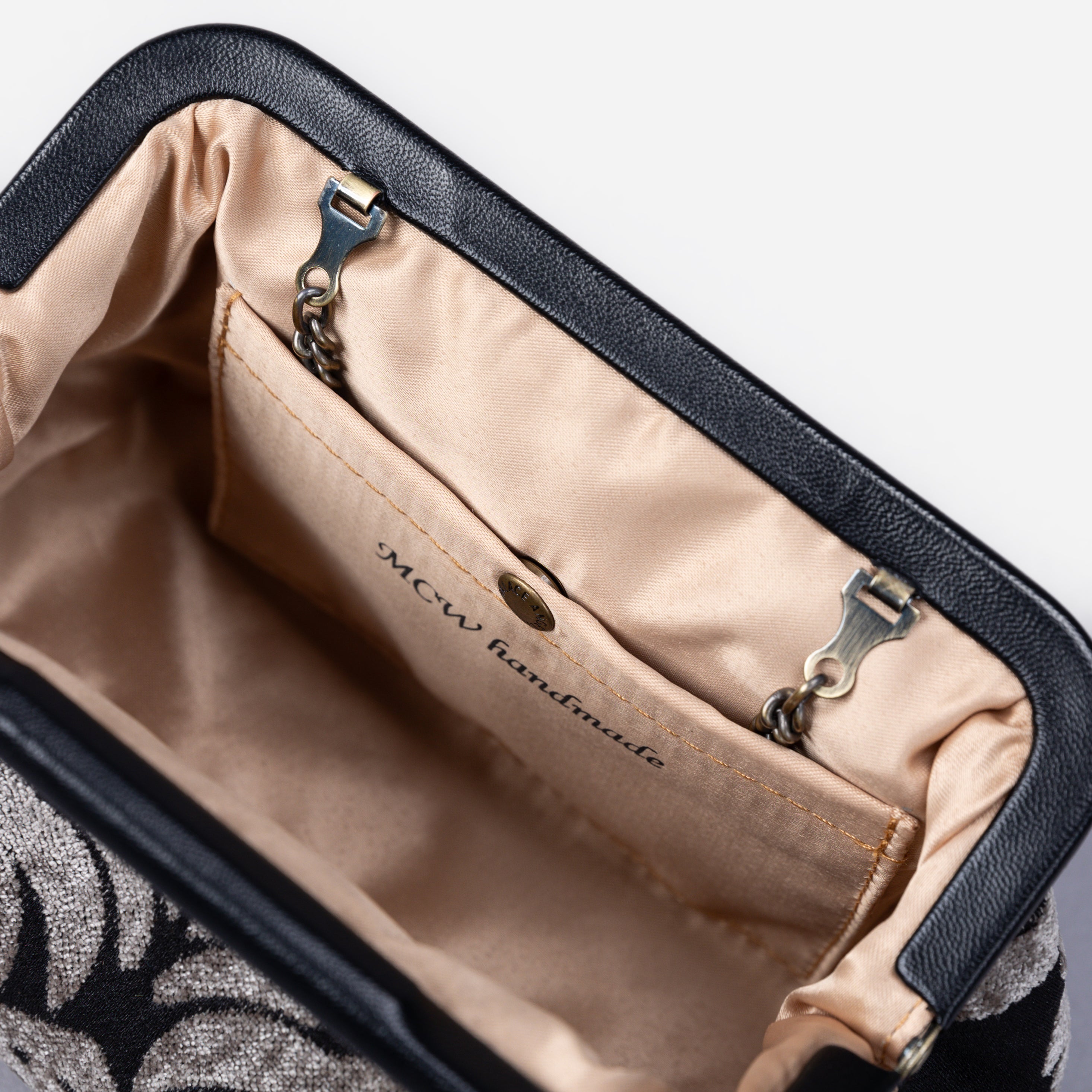 Luxury Damask Ivory Evening Bag Clutch