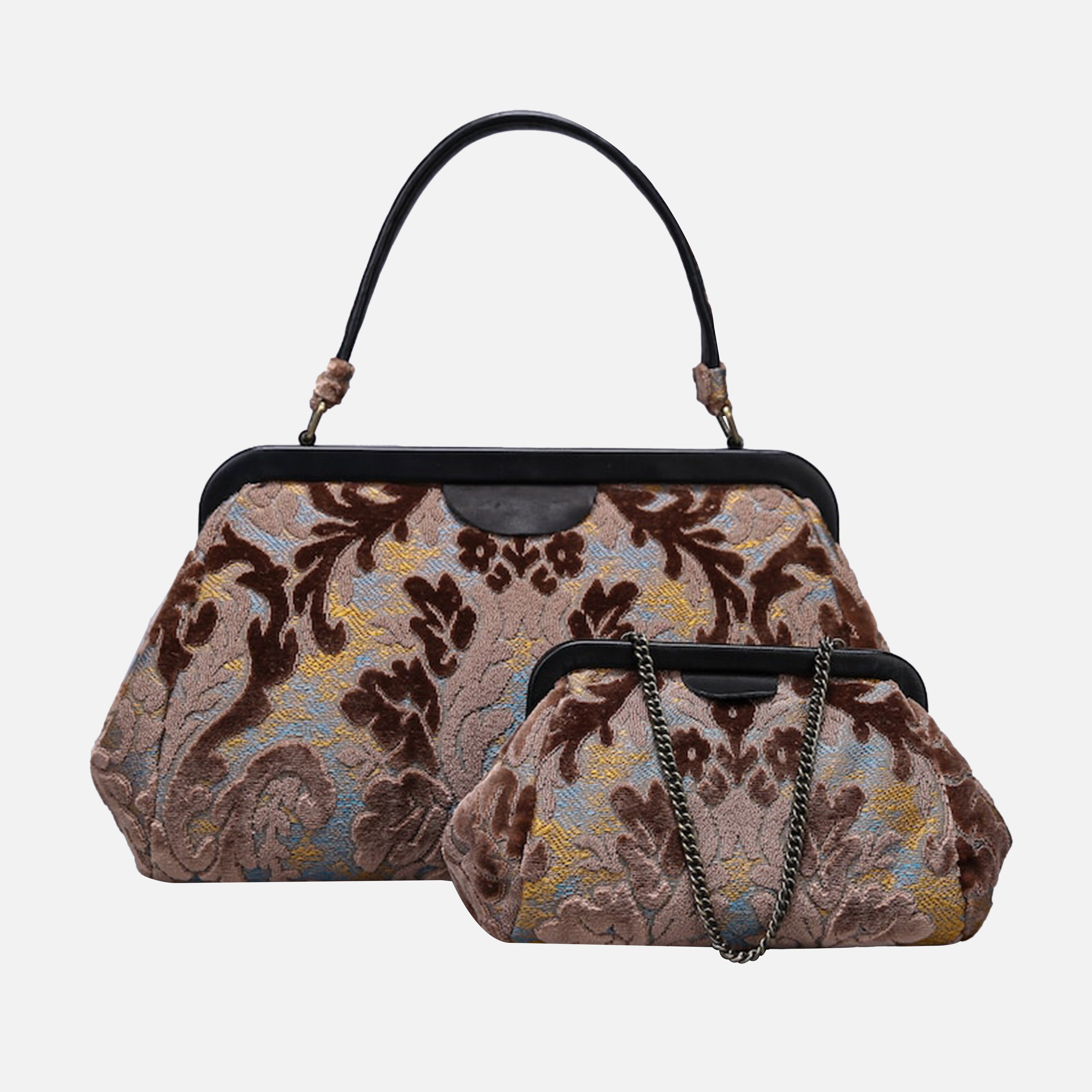 Burnout Velvet Camel Evening Bag Clutch carpet bag MCW Handmade-7