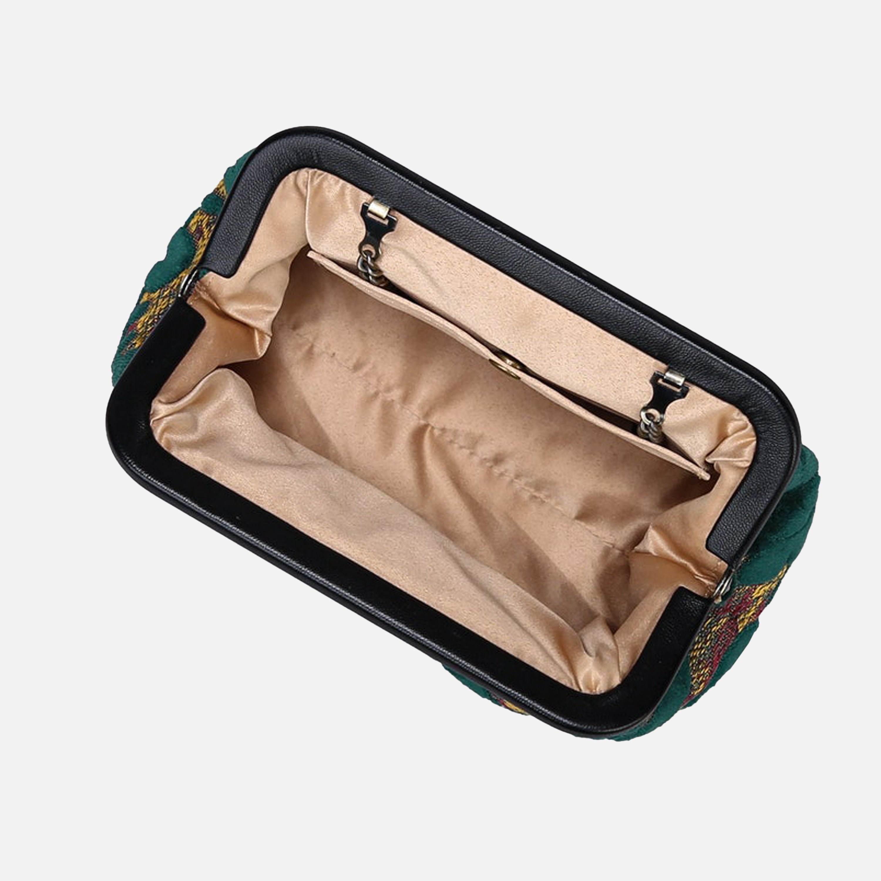 Burnout Velvet Jade Green Evening Bag Clutch carpet bag MCW Handmade-5