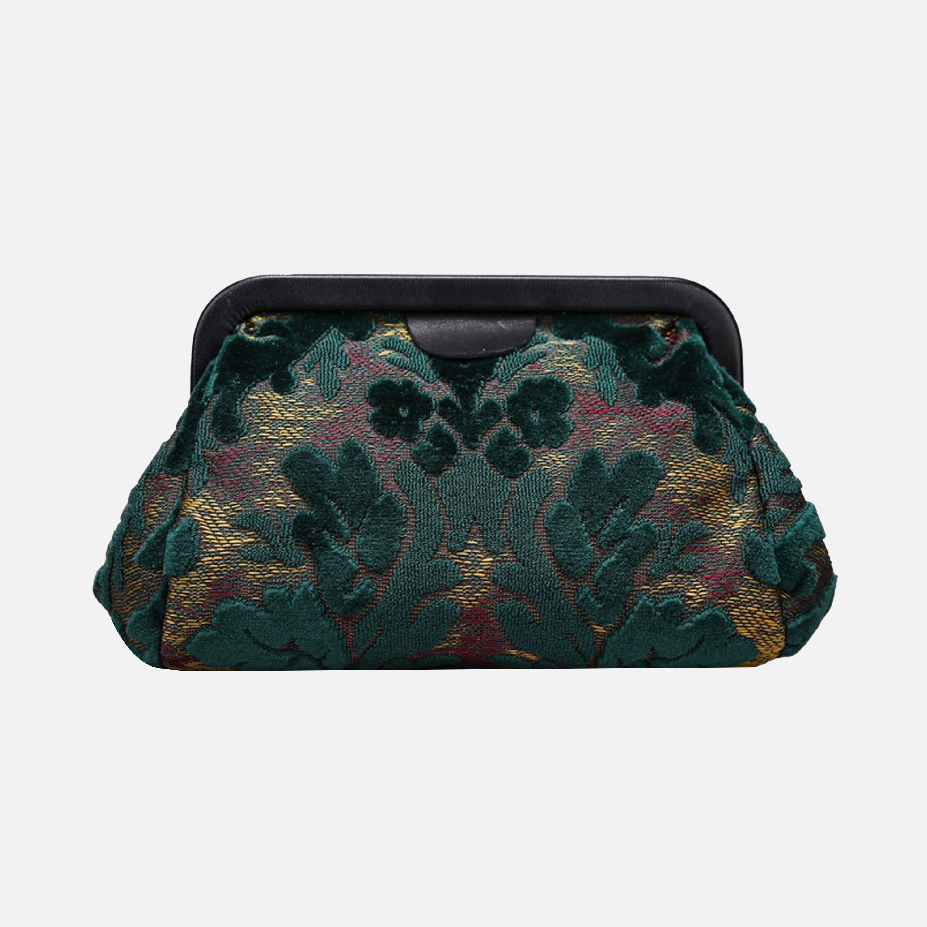 Burnout Velvet Jade Green Evening Bag Clutch carpet bag MCW Handmade-2