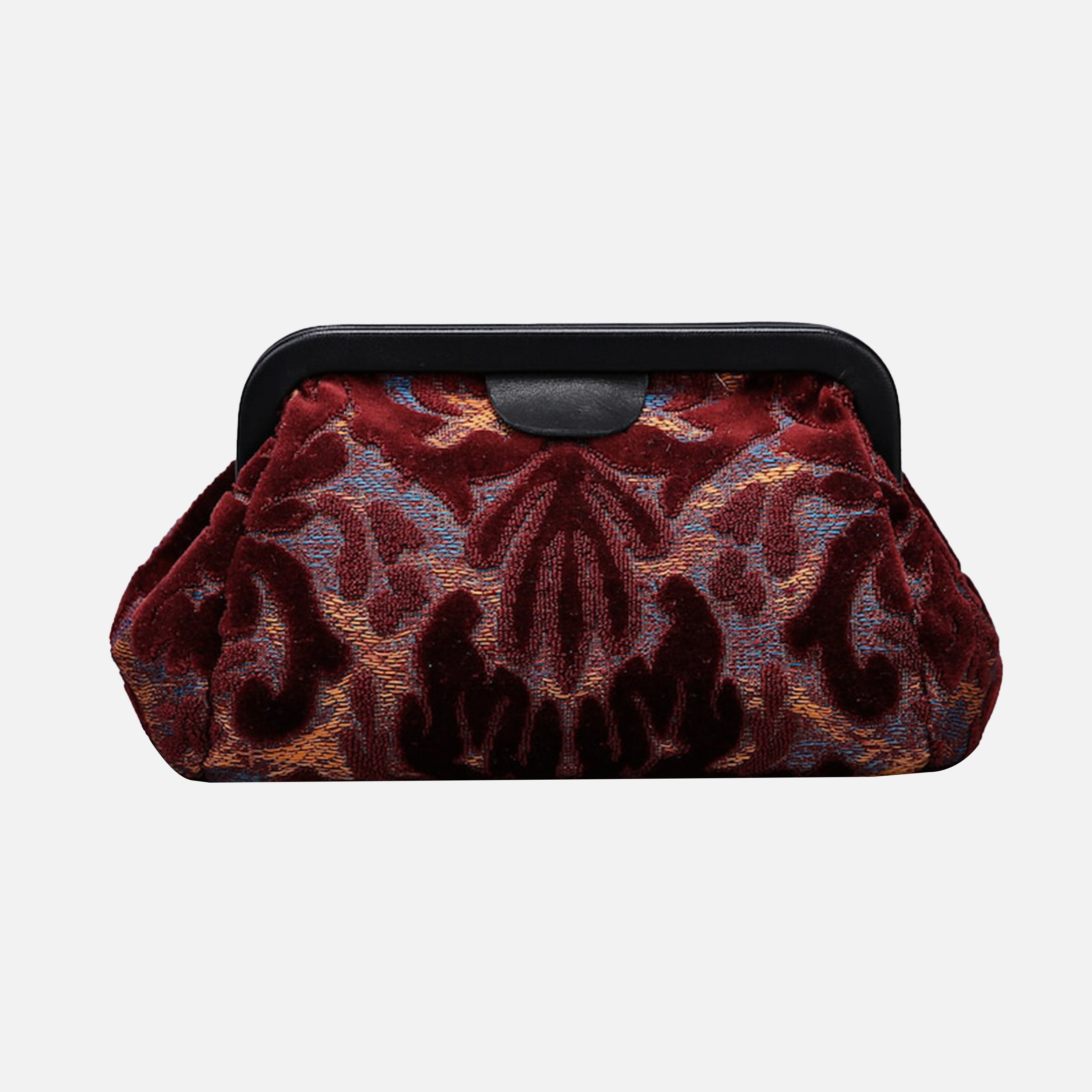 Burnout Velvet Wine Evening Bag Clutch carpet bag MCW Handmade-2
