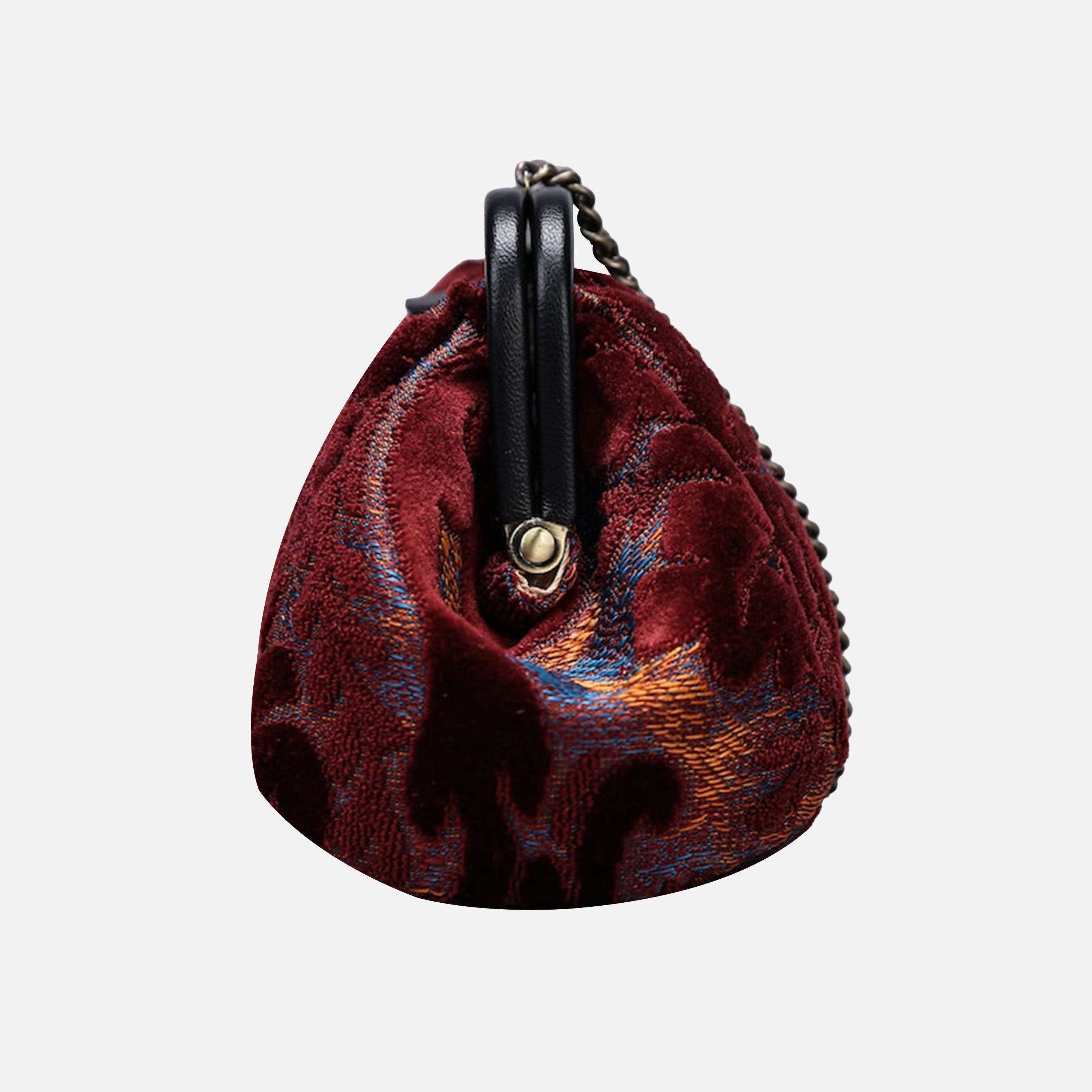 Burnout Velvet Wine Evening Bag Clutch carpet bag MCW Handmade-3