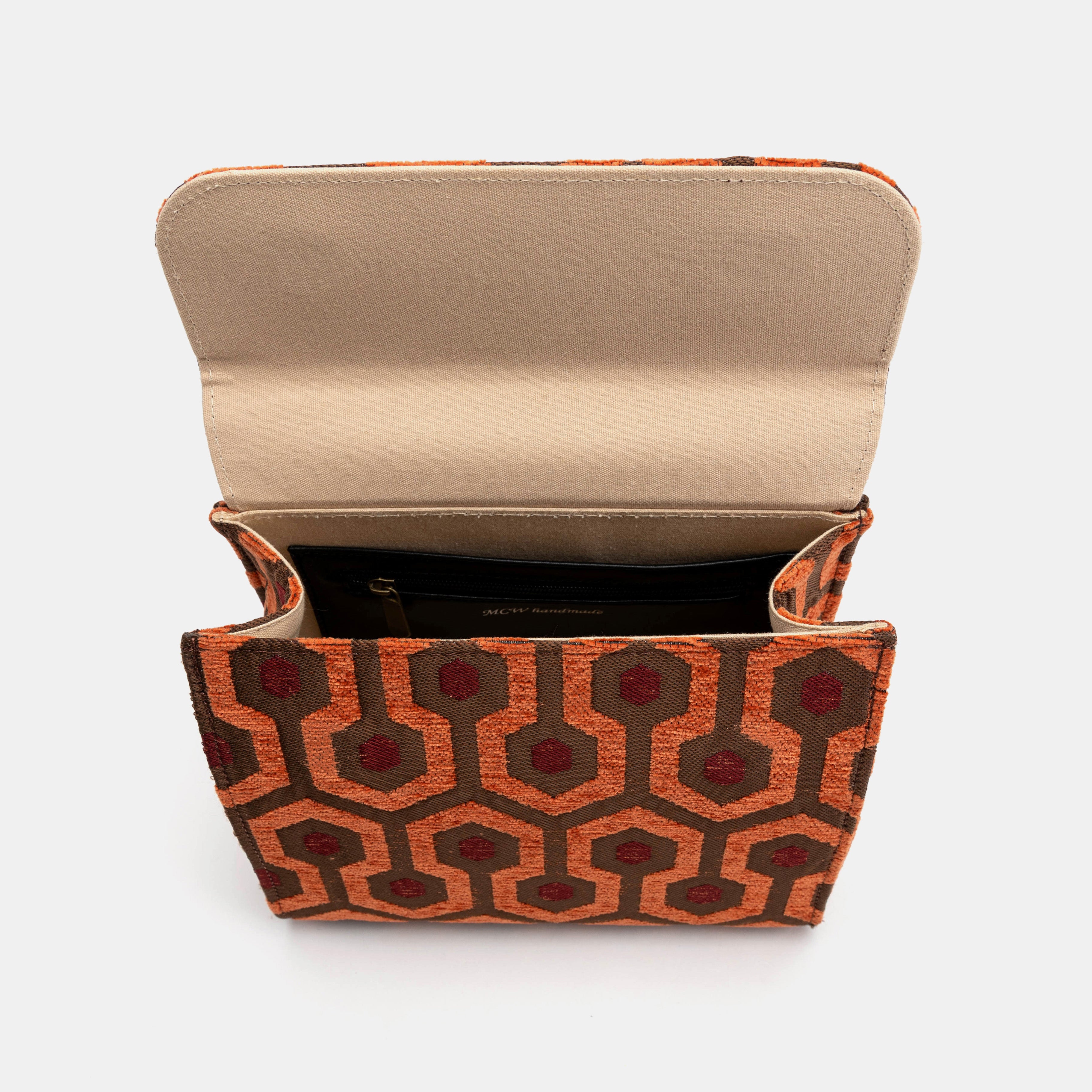 "The Shining" Overlook Hotel Flap Satchel Carpetbag of America inside