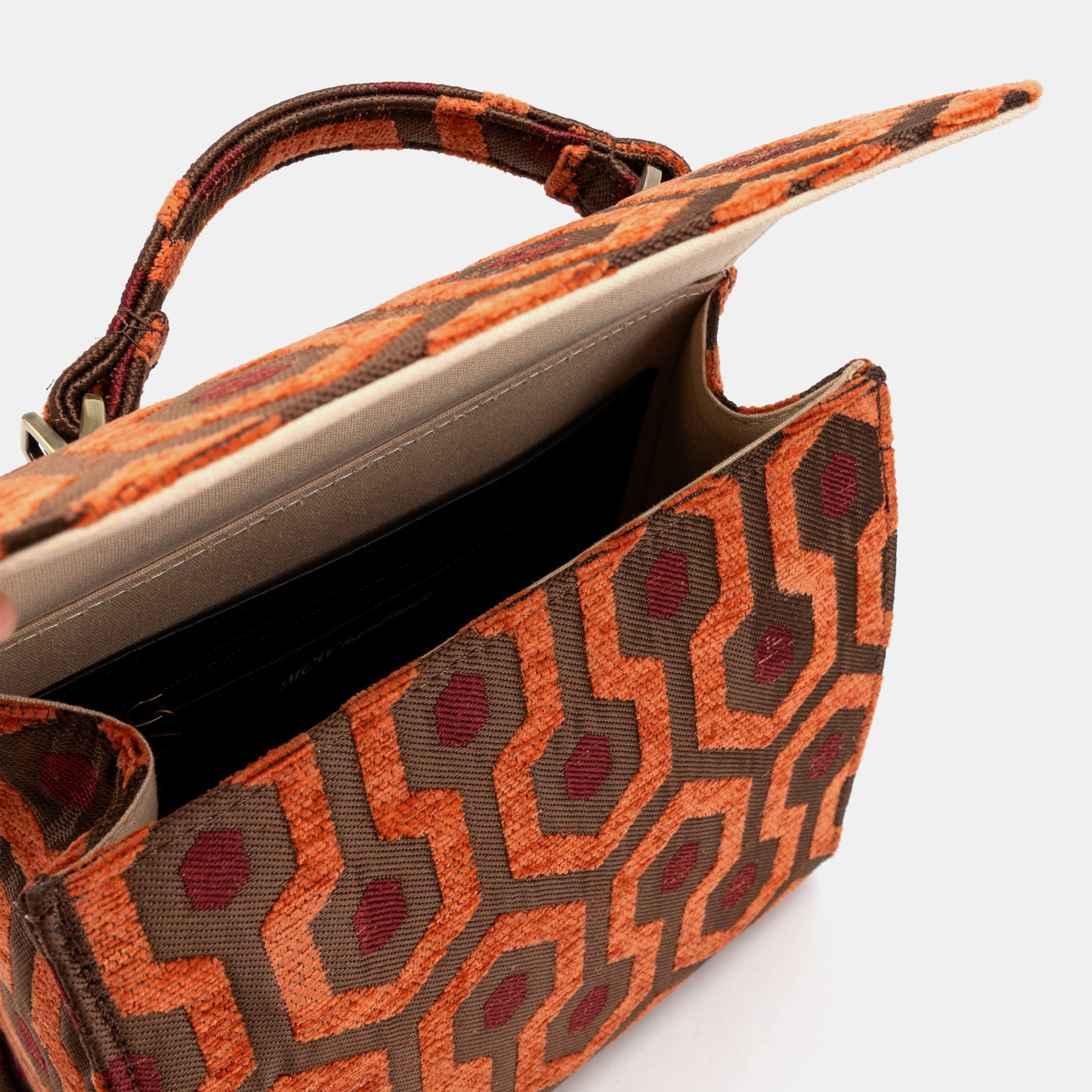 "The Shining" Overlook Hotel Flap Satchel Carpetbag of America inside detail