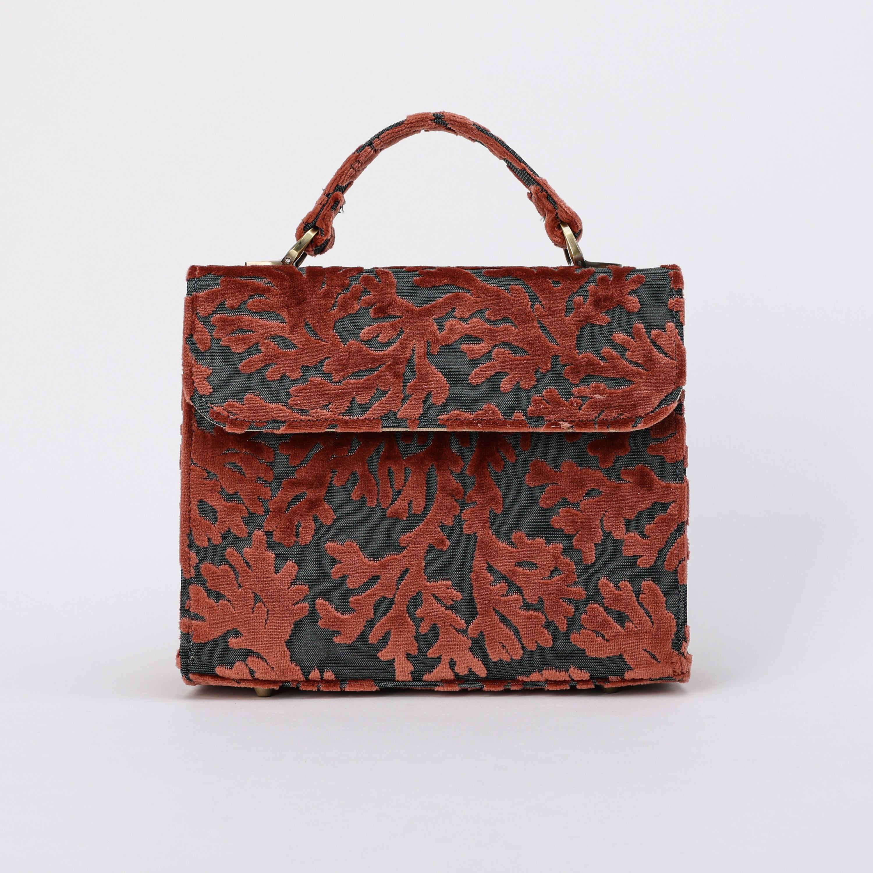 St Tropez Scuba Coral Flap Satchel carpet bag MCW Handmade