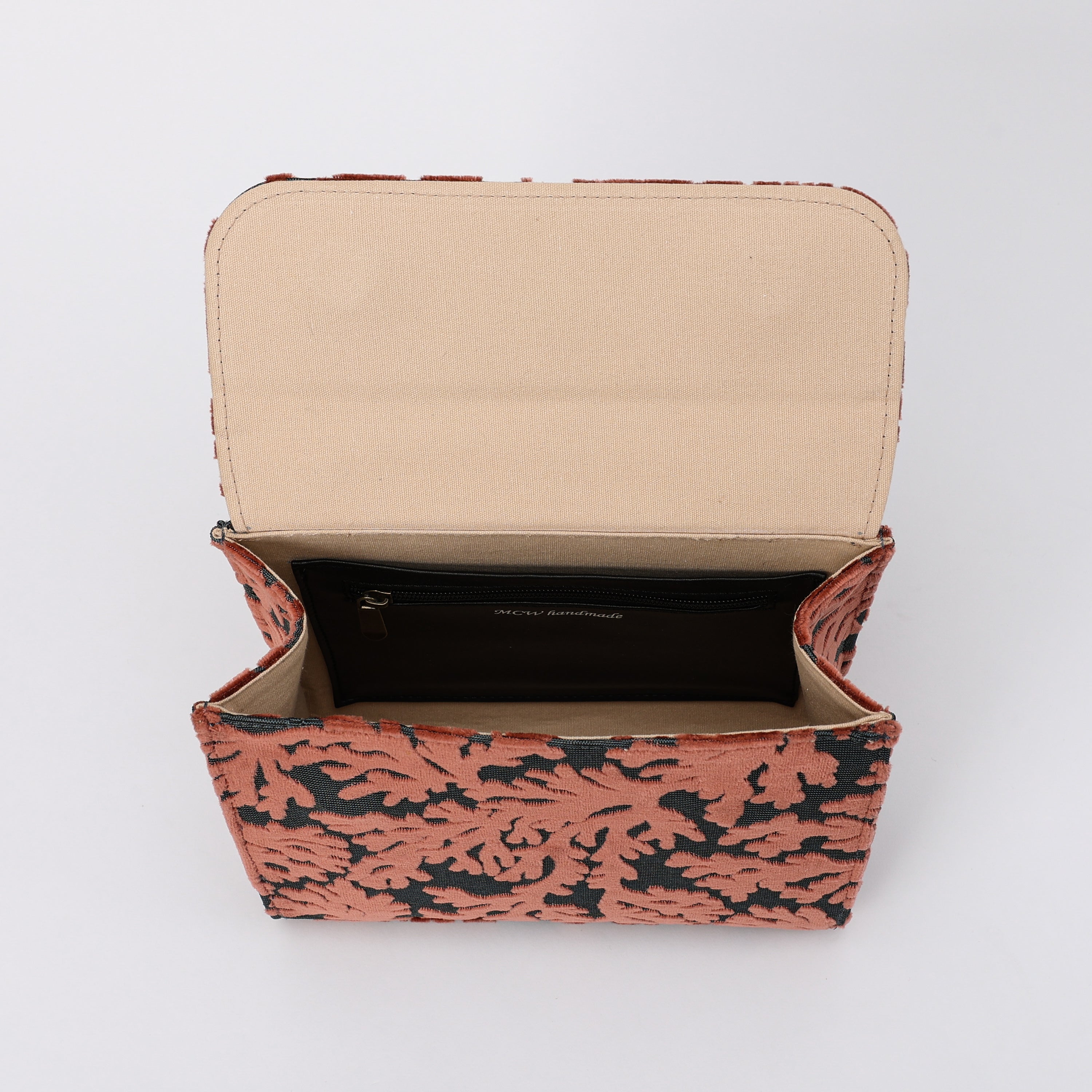 St Tropez Scuba Coral Flap Satchel carpet bag MCW Handmade-4