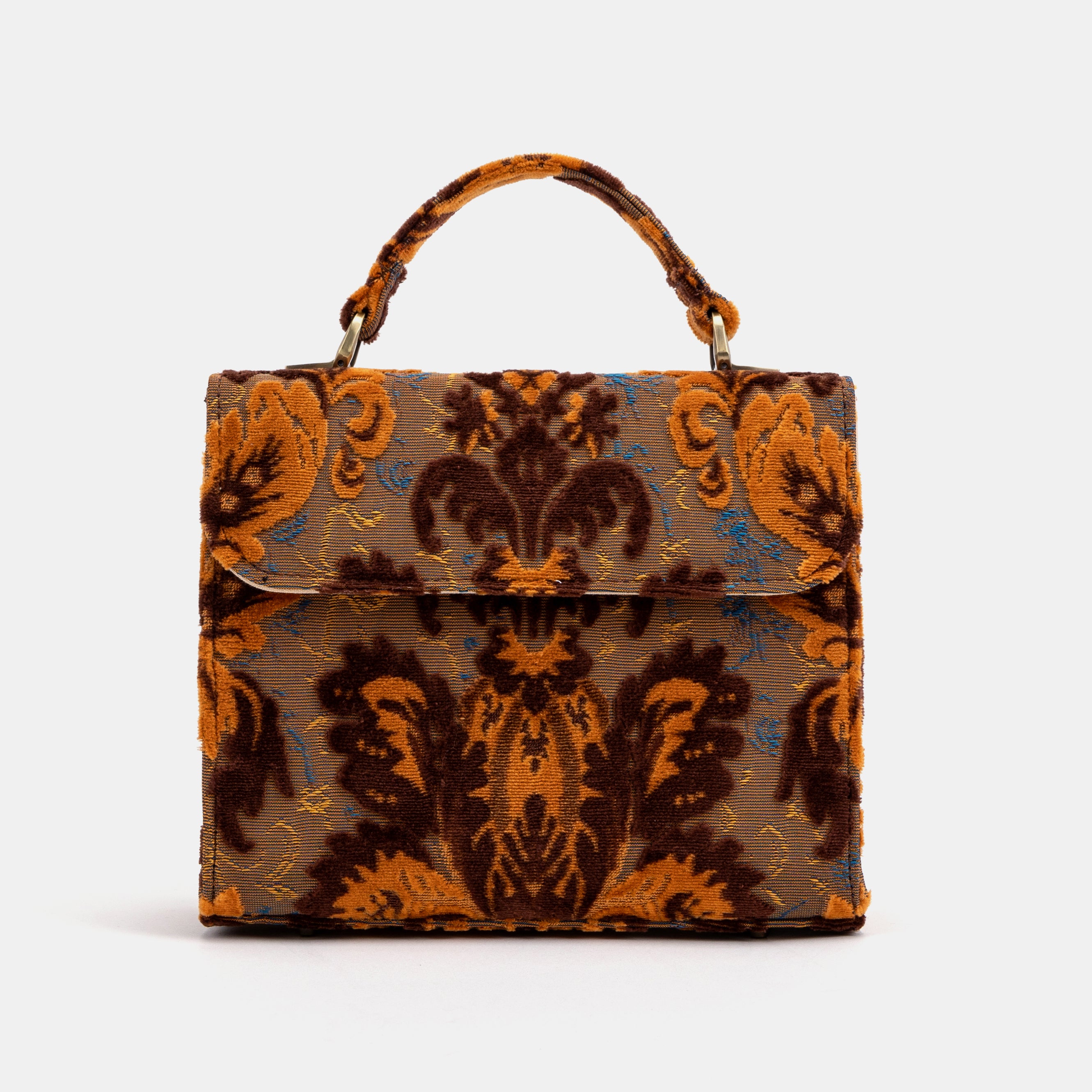 Burnout Velvet Revival Sienna Flap Satchel Carpetbag of America main