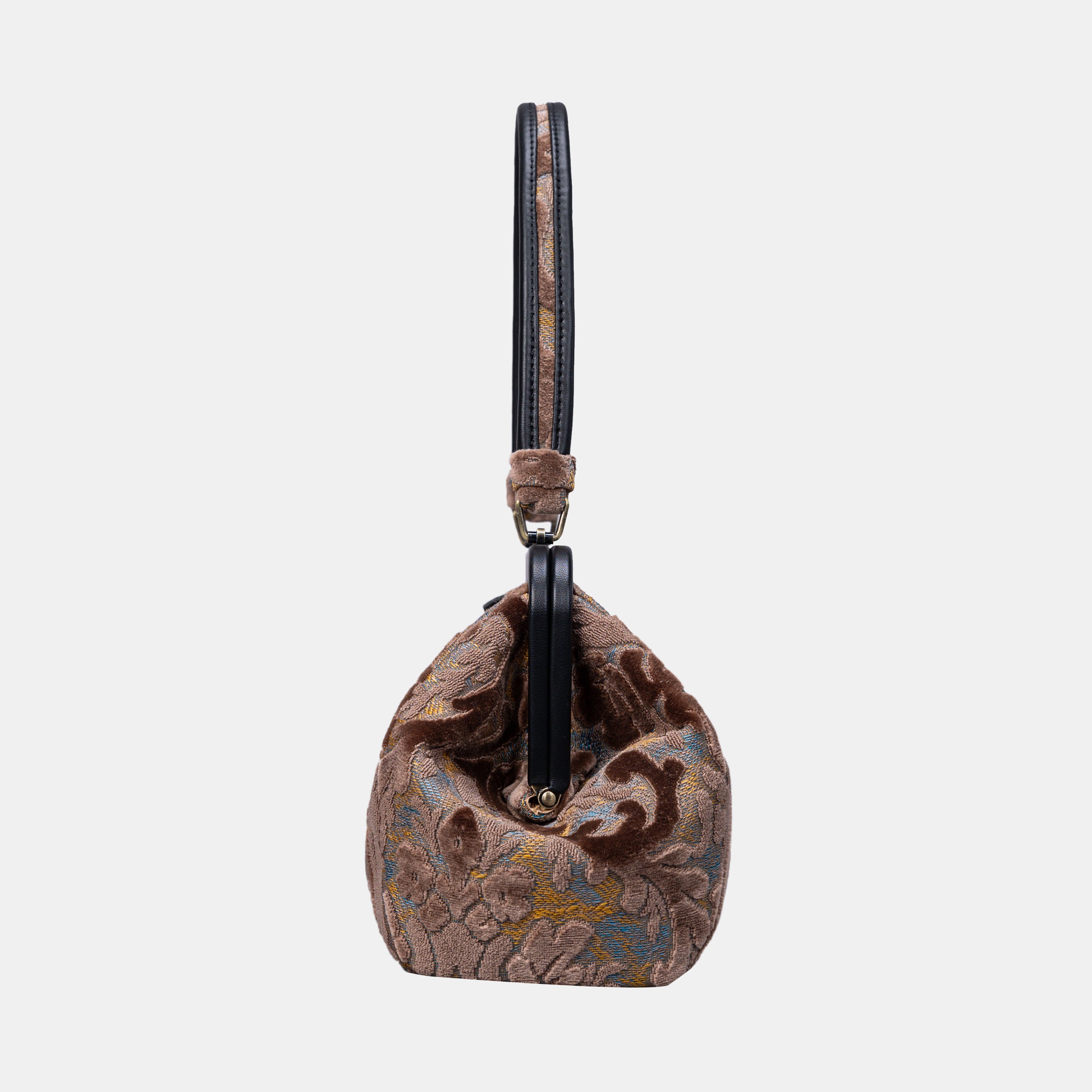 Burnout Velvet Camel Shoulder Bag