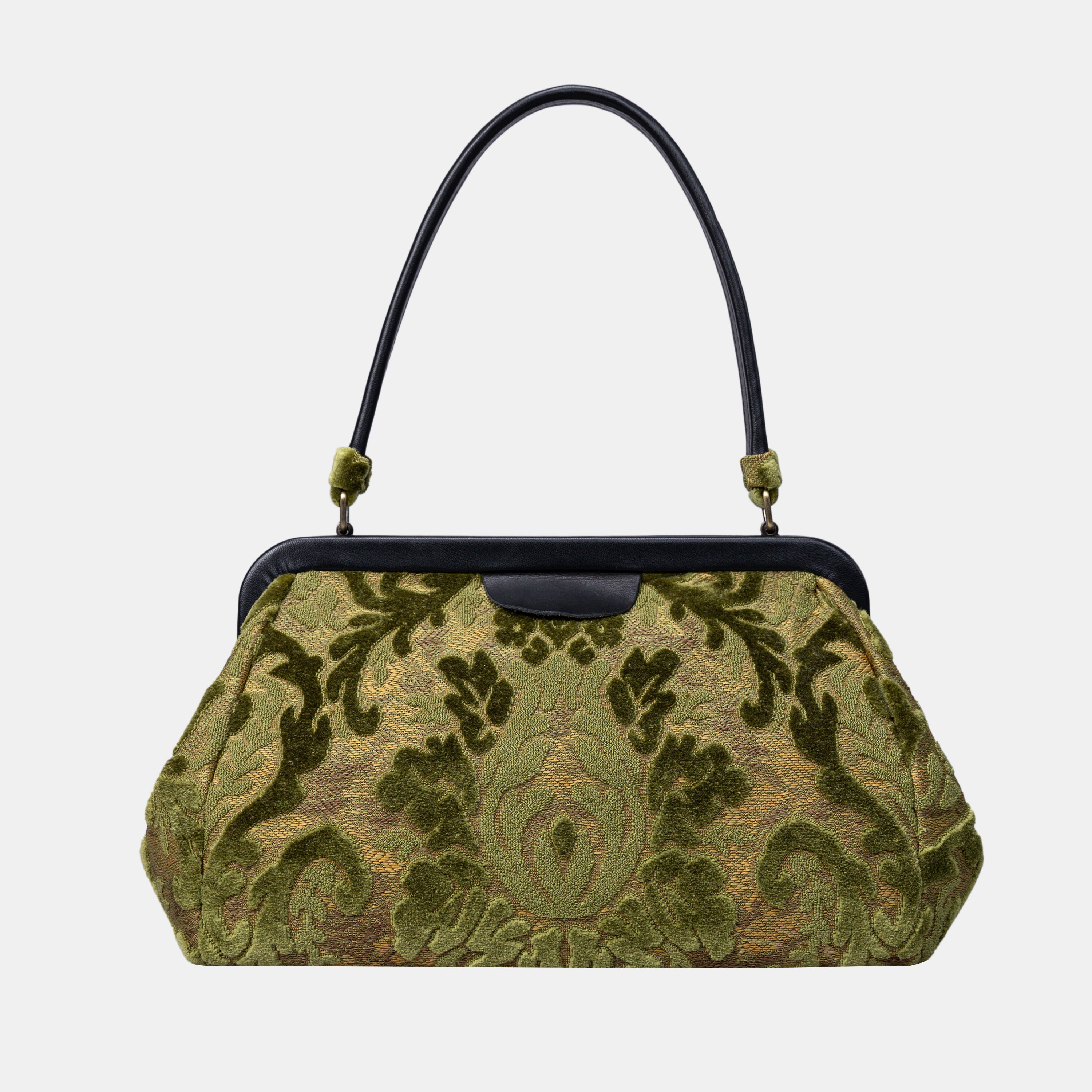 Burnout Velvet Fern Green Shoulder Bag
