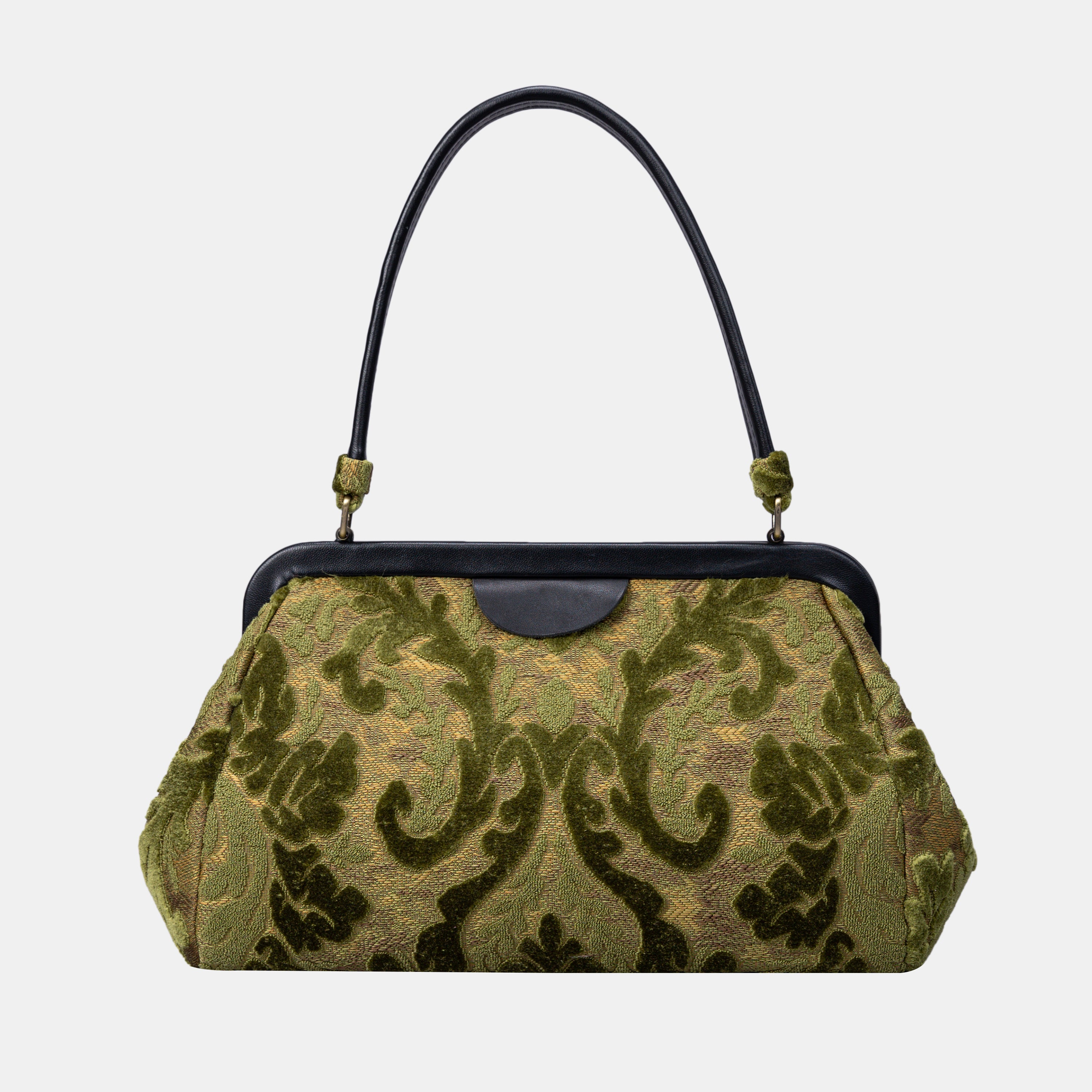 Burnout Velvet Fern Green Shoulder Bag