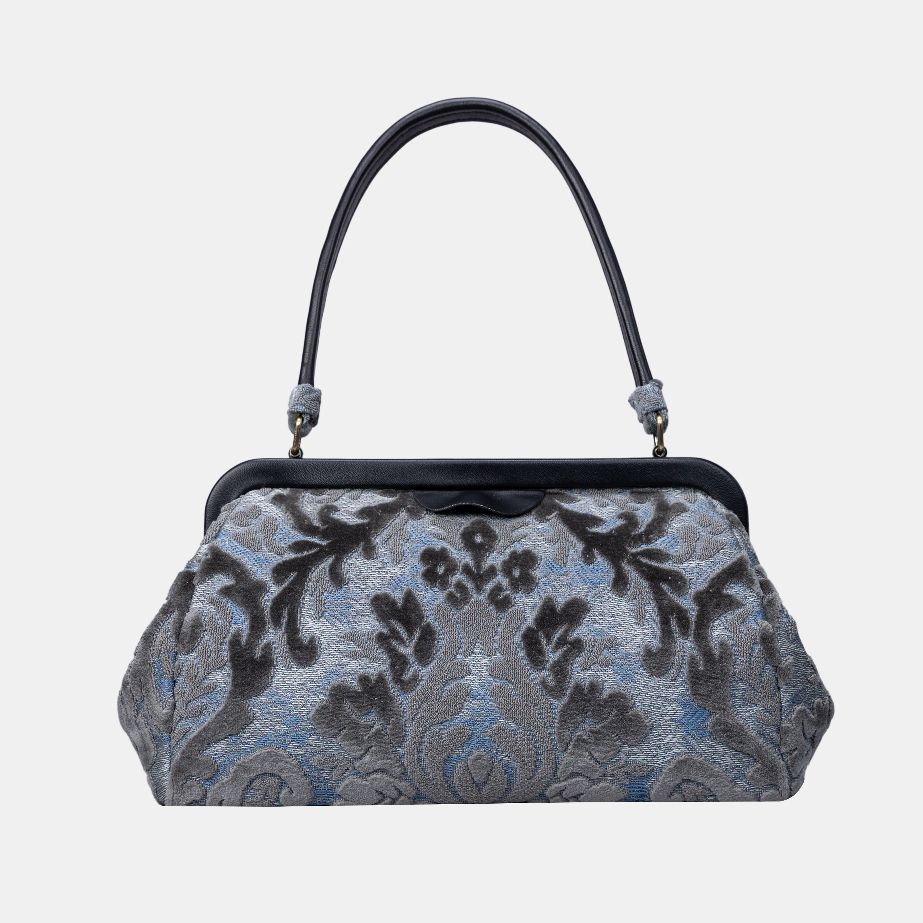 Burnout Velvet Steel Blue Shoulder Bag