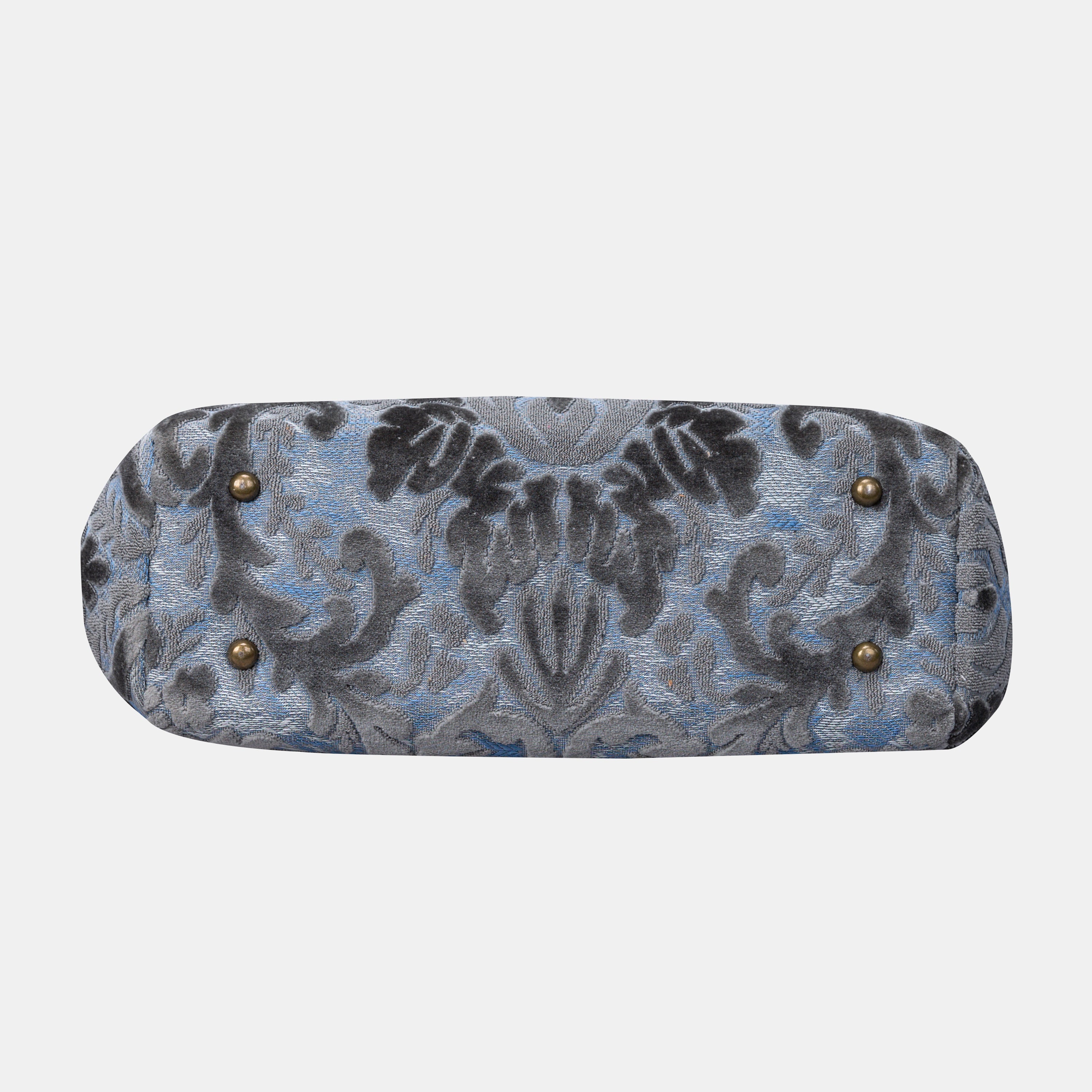 Burnout Velvet Steel Blue Shoulder Bag