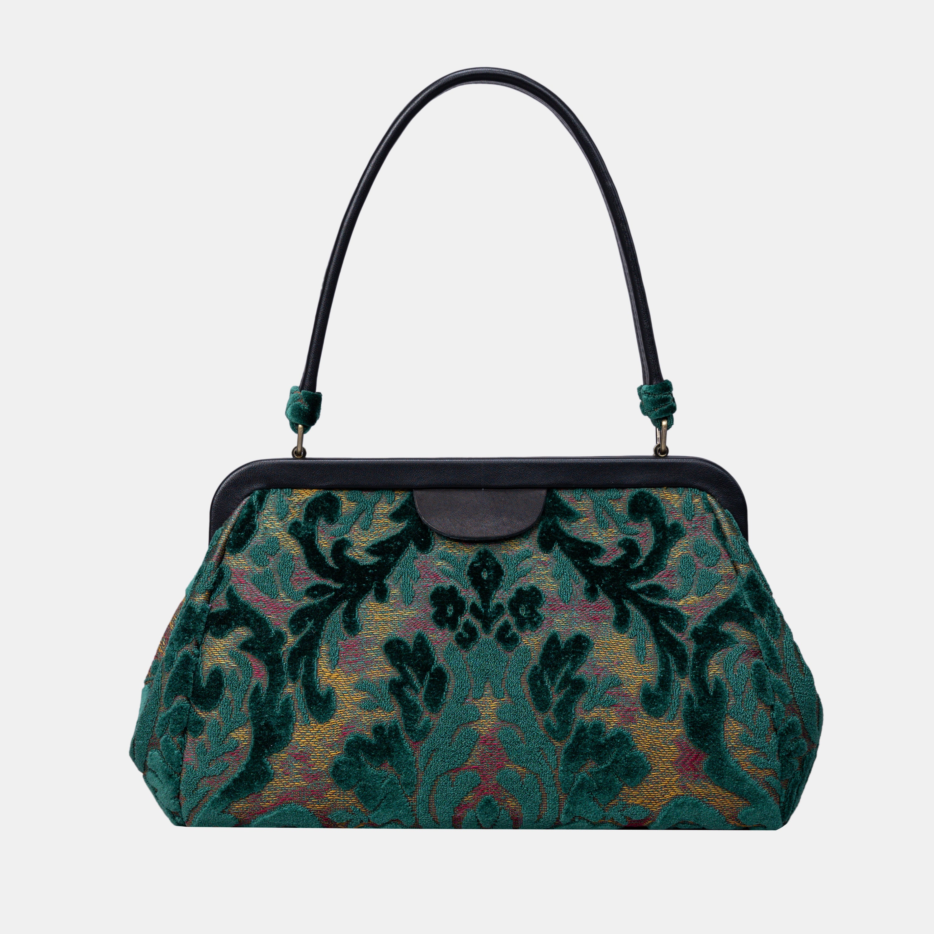 Burnout Velvet Jade Green Shoulder Bag