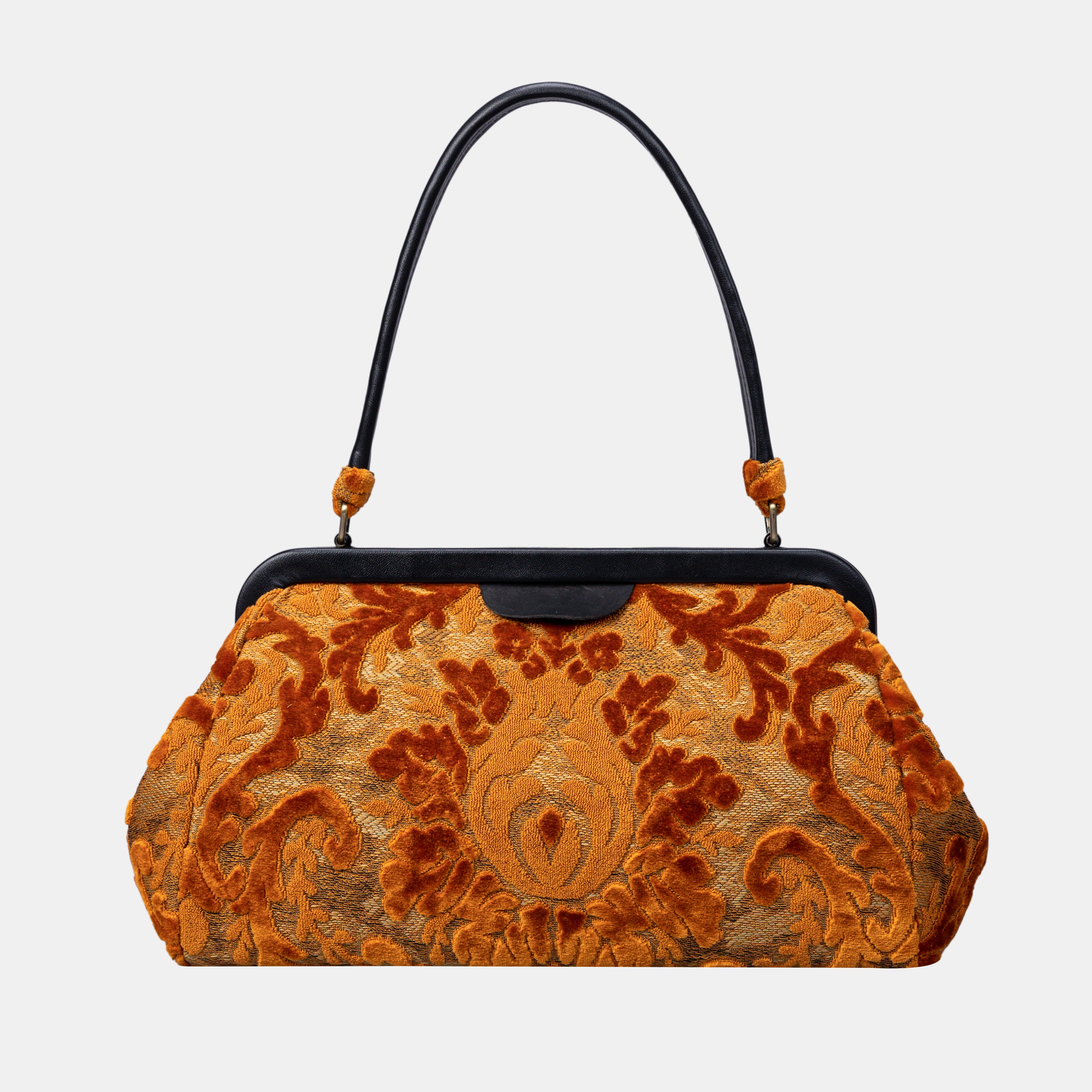 Burnout Velvet Orange Shoulder Bag