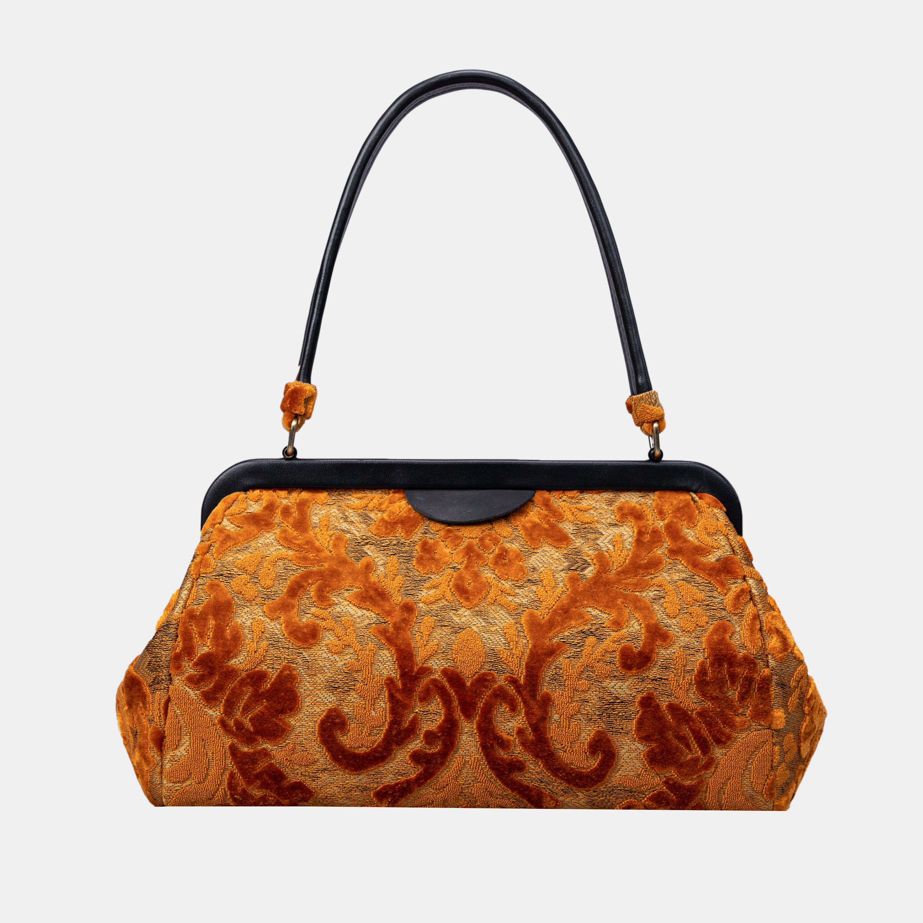 Burnout Velvet Orange Shoulder Bag