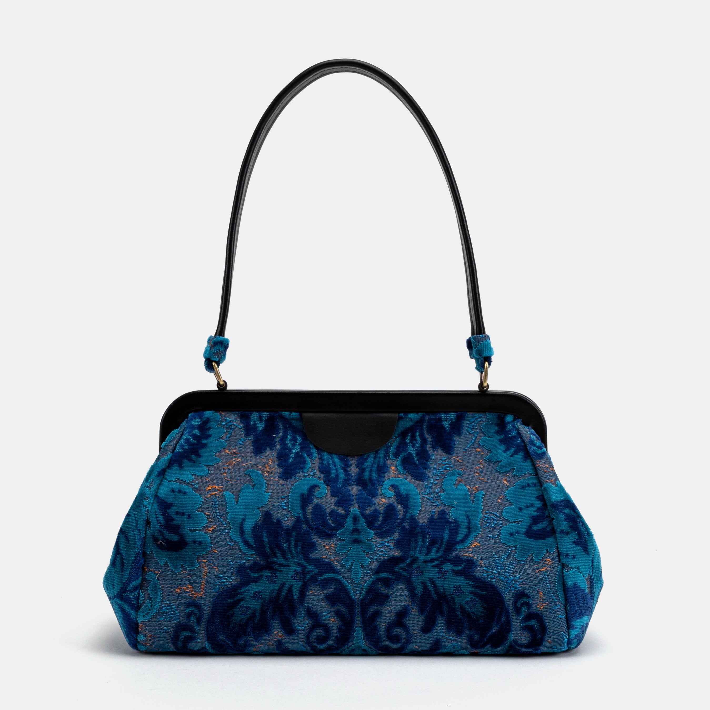 Burnout Velvet Revival Aqua Shoulder Bag of America back