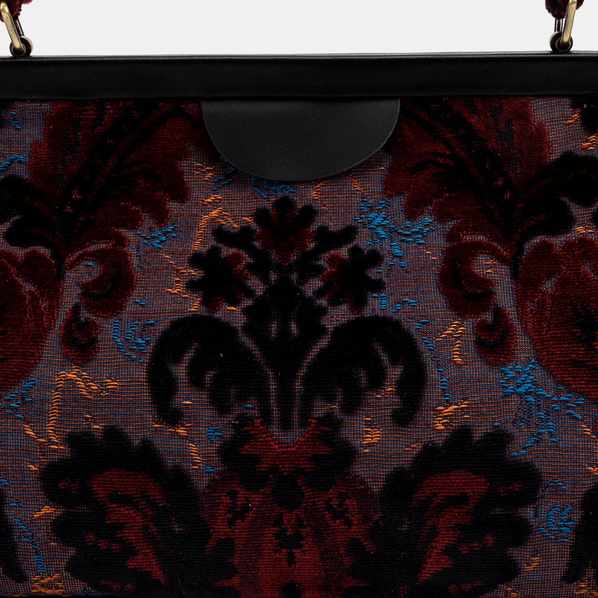 Burnout Velvet Revival Sephia Shoulder Bag of America detail