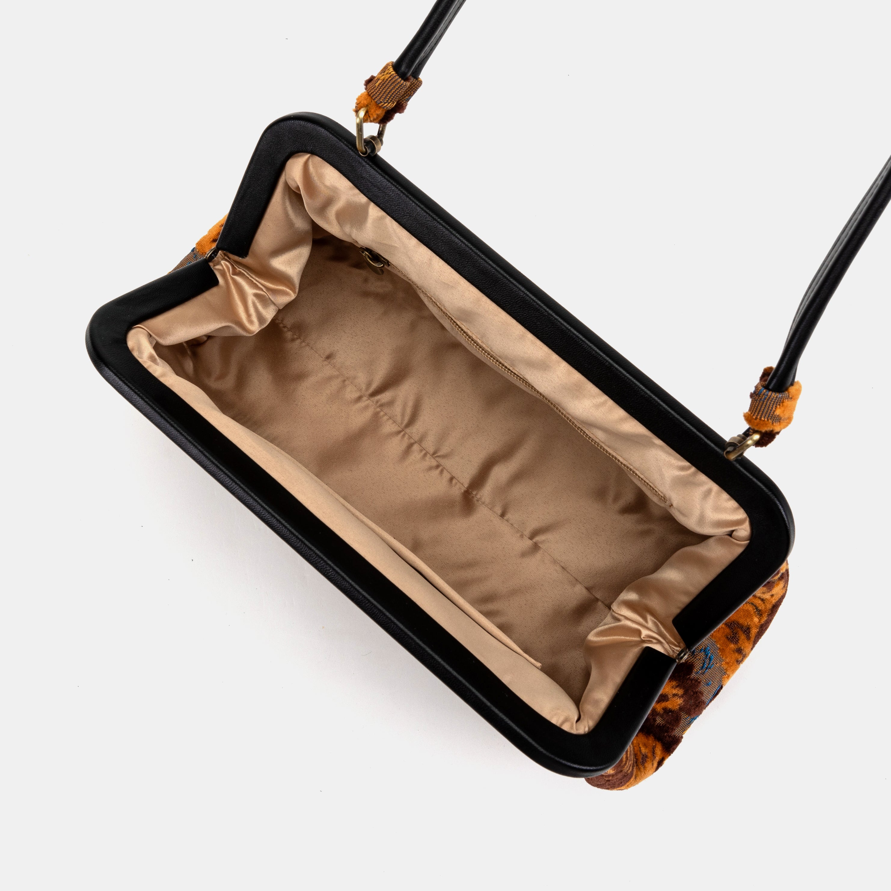 Burnout Velvet Revival Sienna Shoulder Bag of America inside