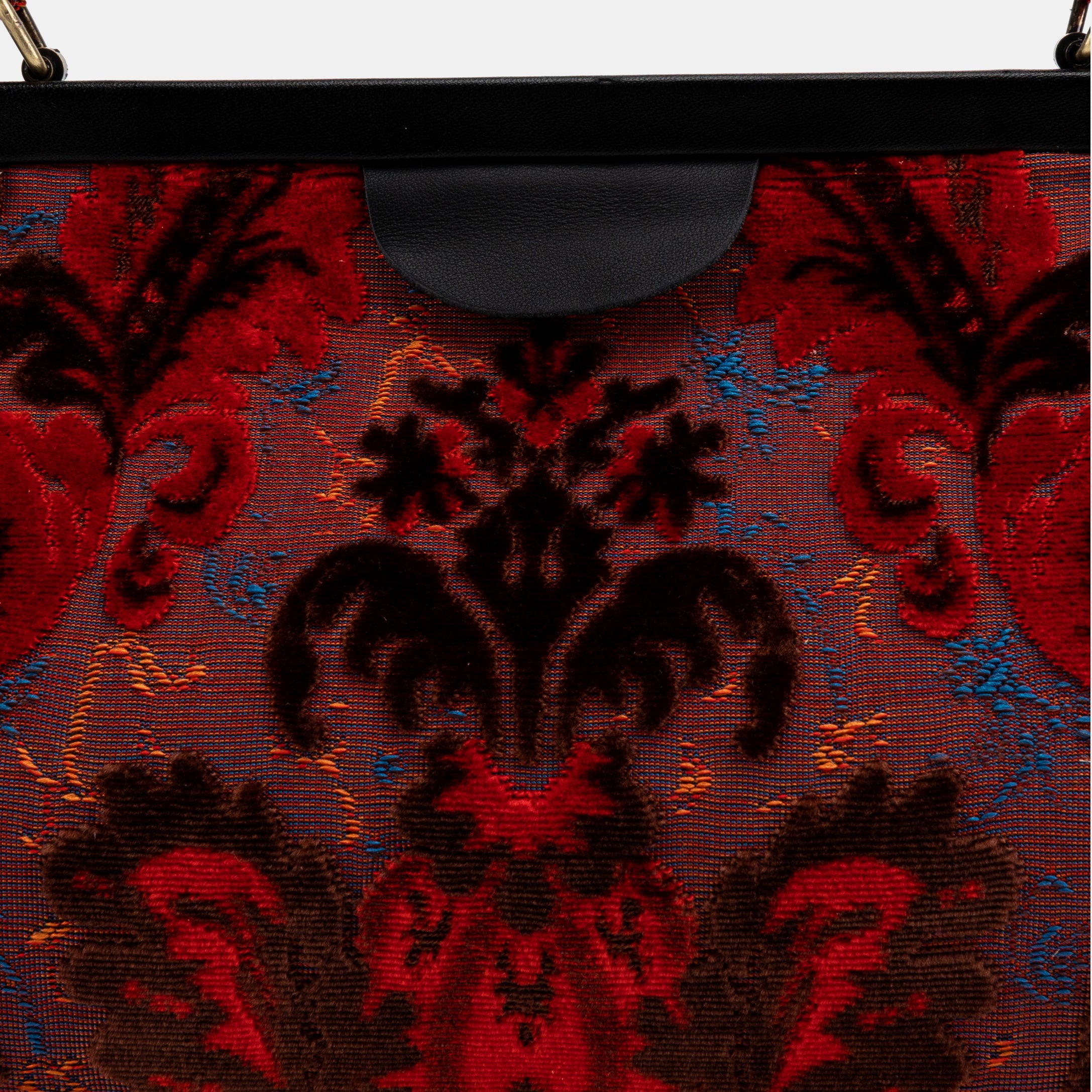 Burnout Velvet Revival Scarlet Shoulder Bag of America detail