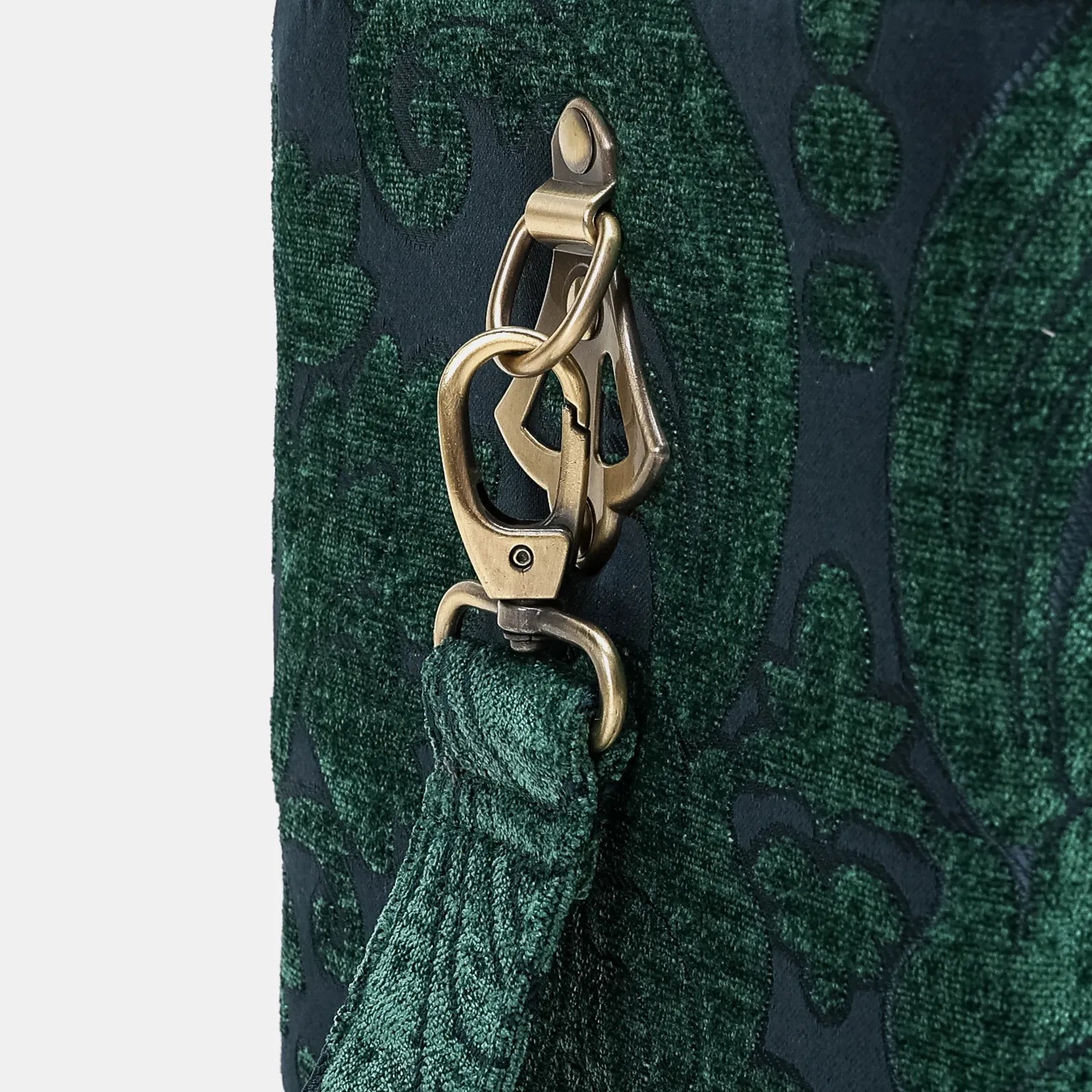 Josephine Large Train Case Purse Queen Hunter Green detail