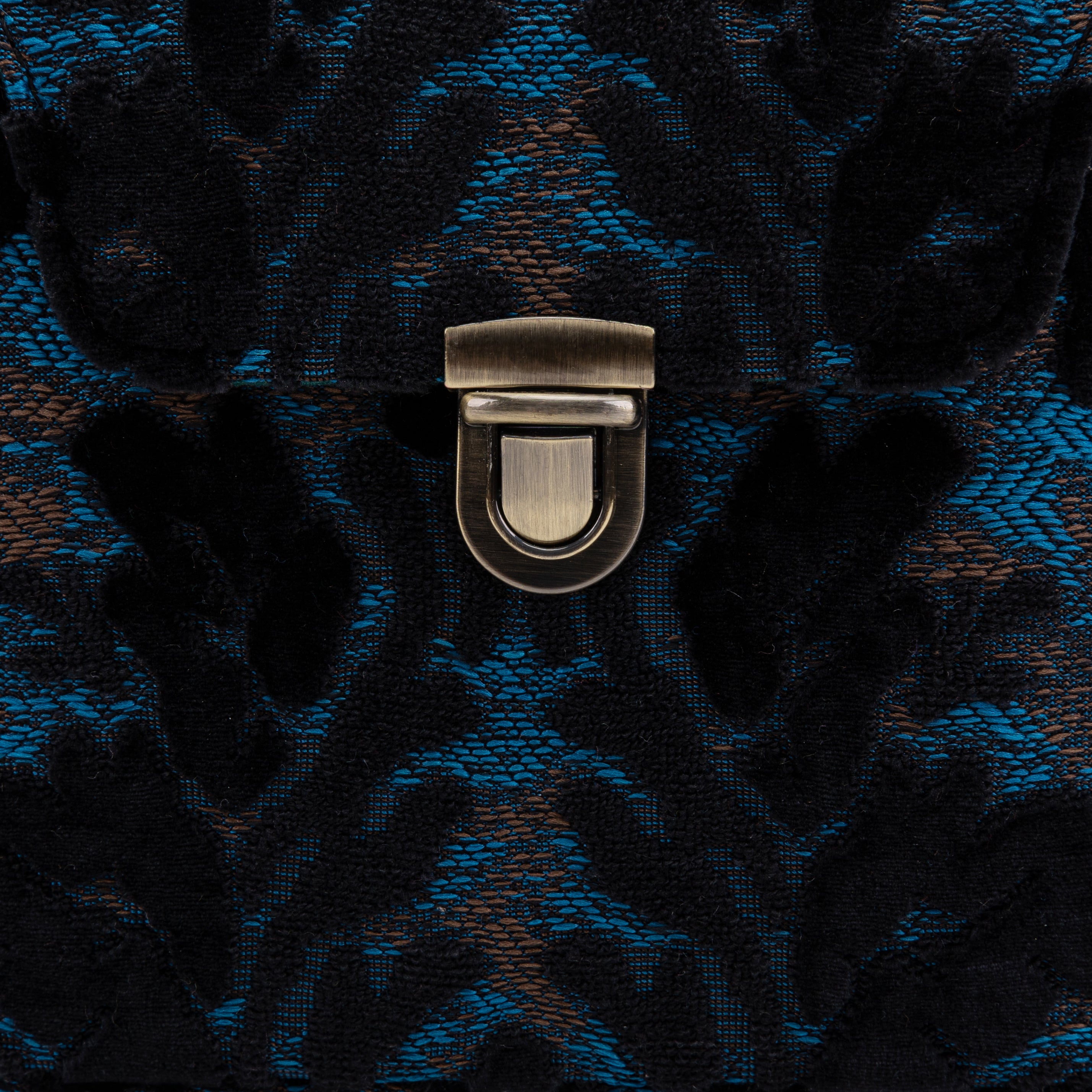 Burnout Velvet Black Emma Small Train Case Crossbody of America tuck lock