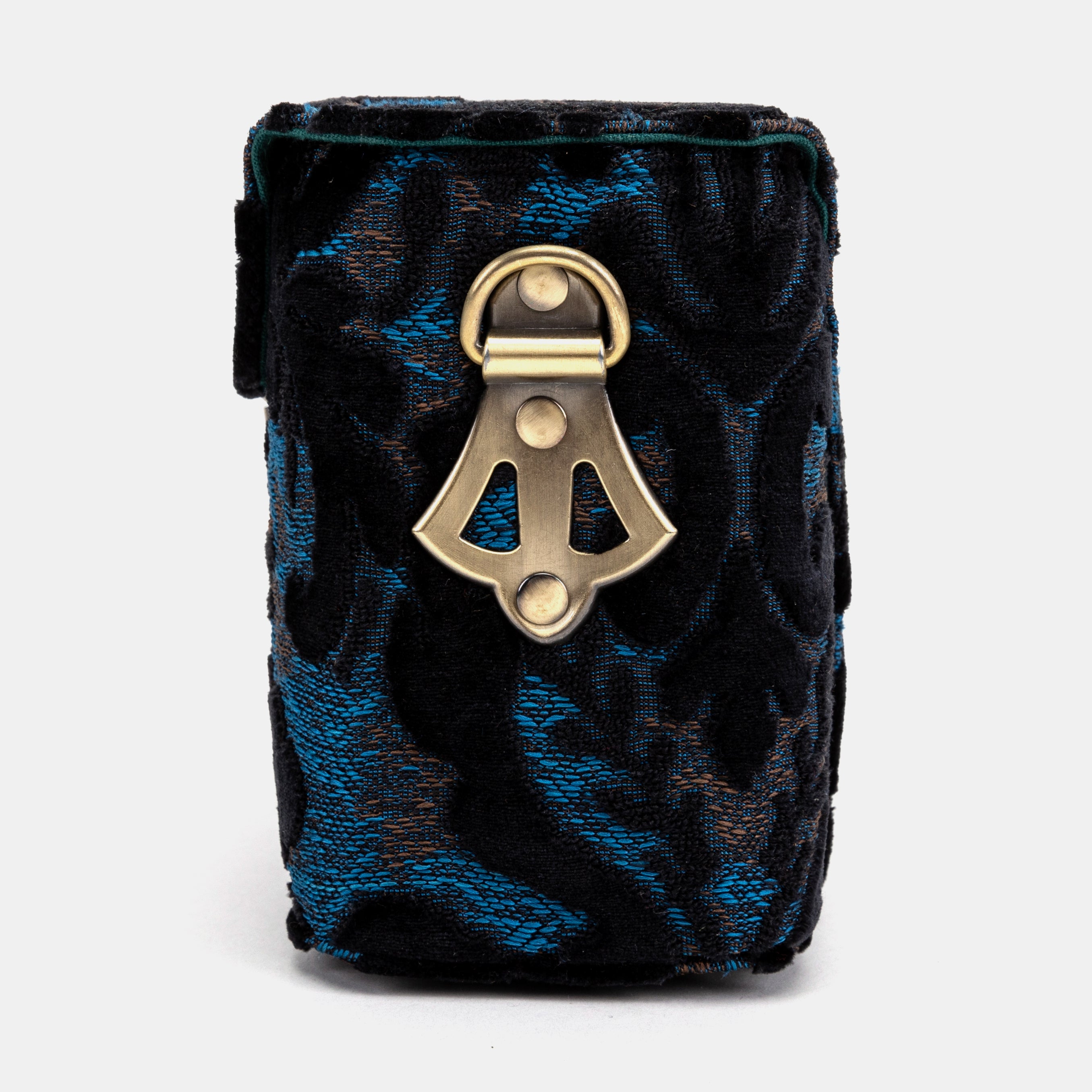 Burnout Velvet Black Emma Small Train Case Crossbody of America side