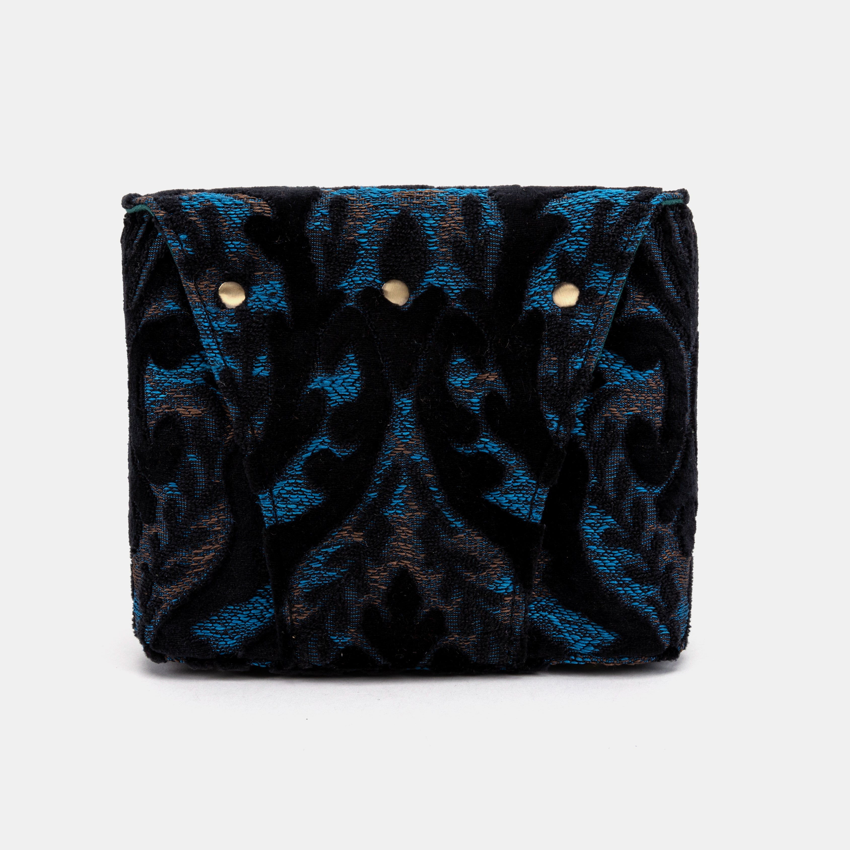 Burnout Velvet Black Emma Small Train Case Crossbody of America back