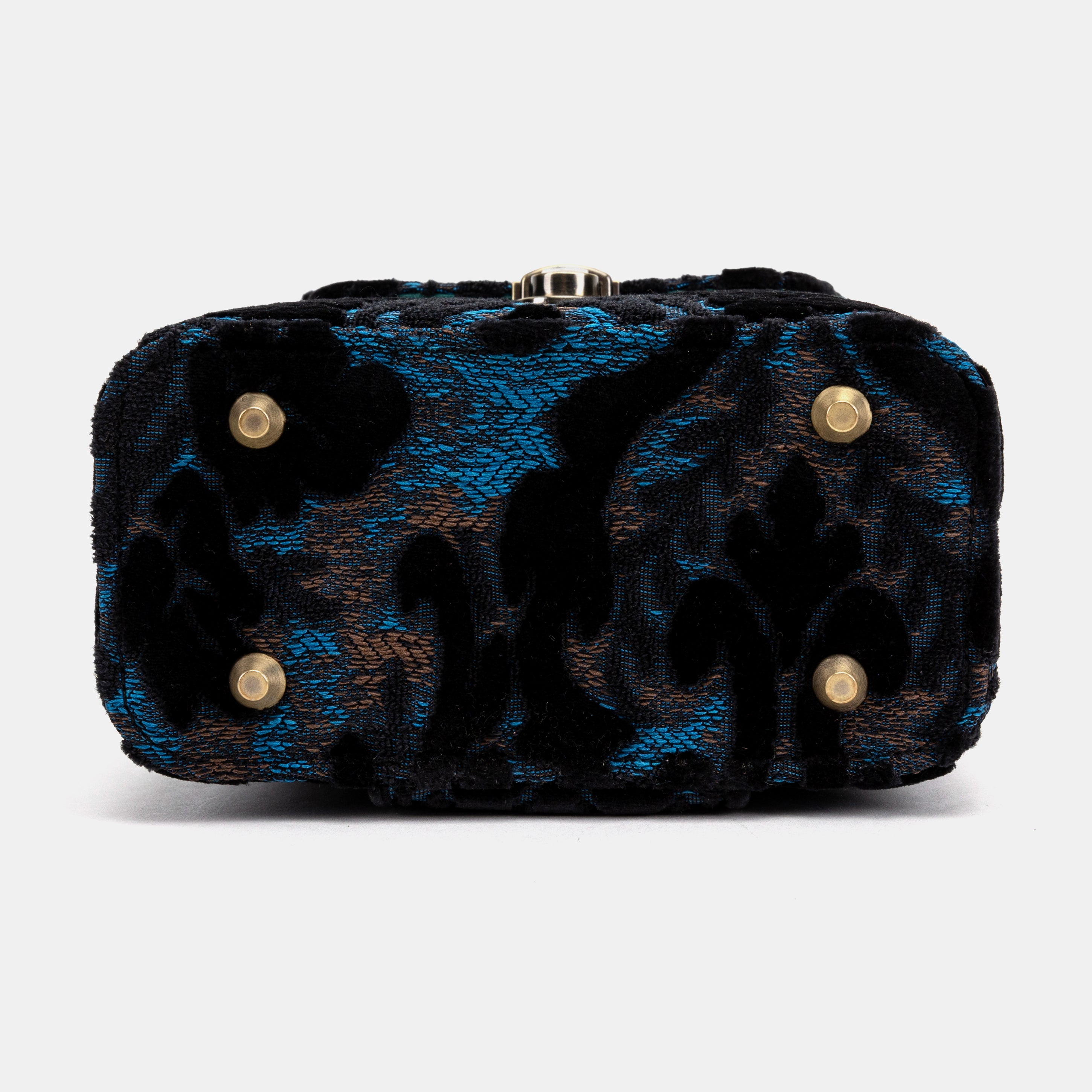 Burnout Velvet Black Emma Small Train Case Crossbody of America bottom