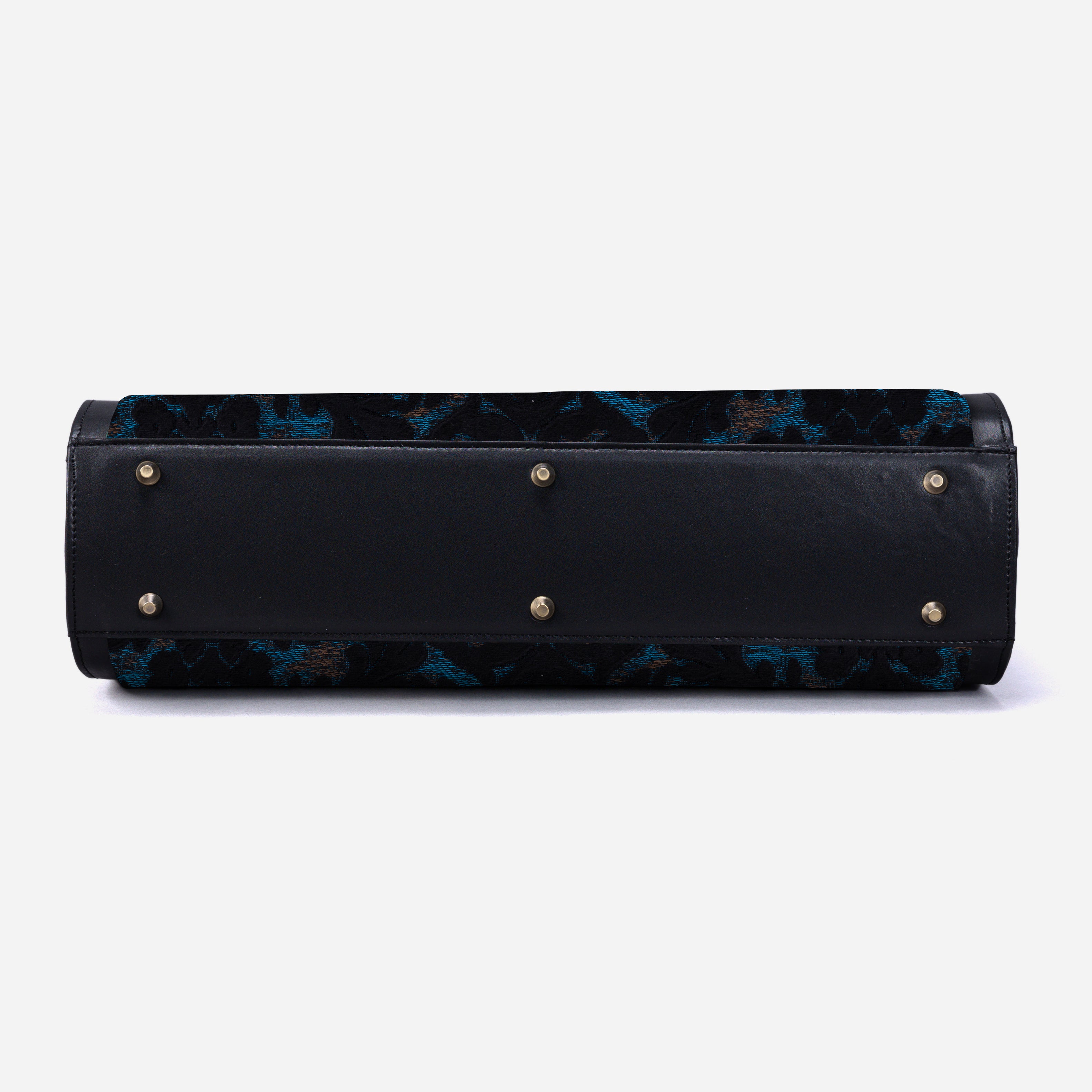 Burnout Velvet Black Business Tote bottom