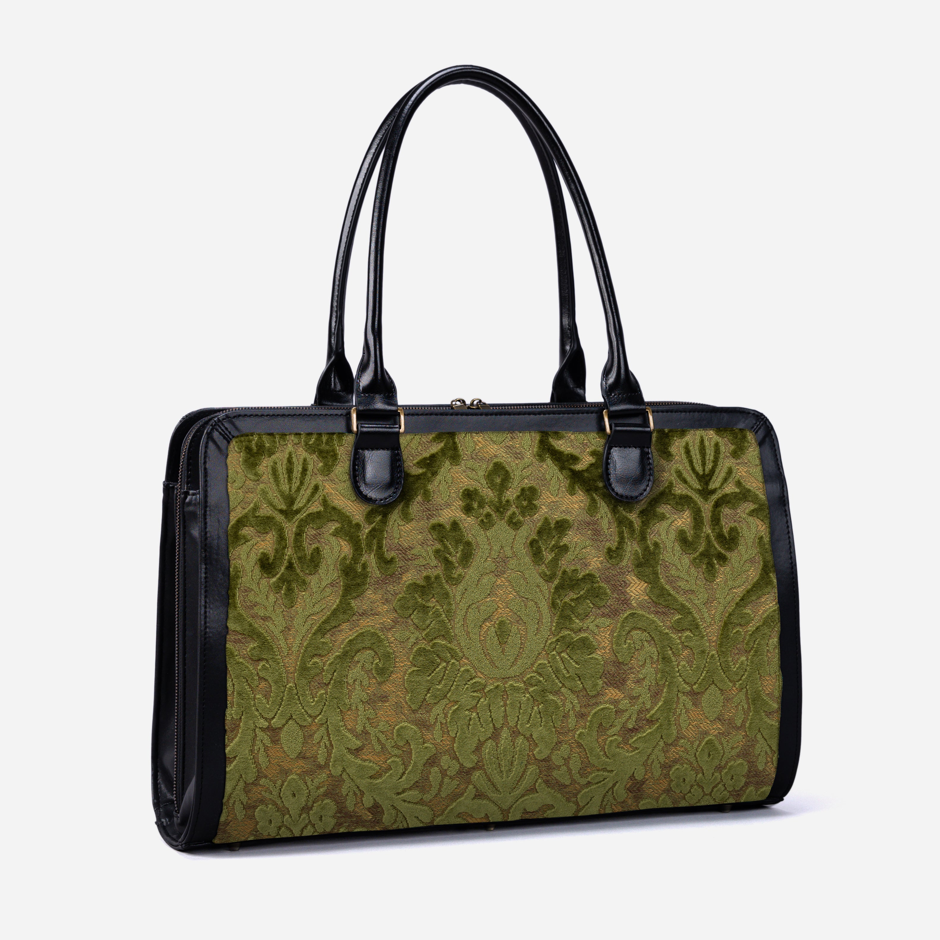 Burnout Velvet Fern Green Business Tote side front